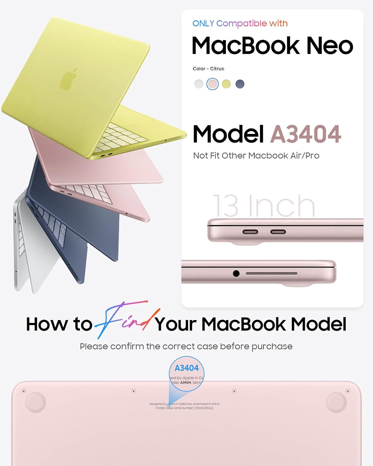 Thumbnail 1 de Fintie Hülle für MacBook Neo 13 Zoll A3404/A18 Pro Chip – Premium ultradünne, matte Schutzhülle in Rosa