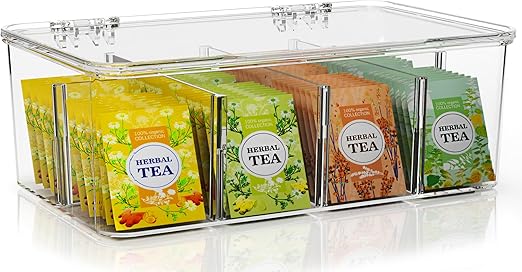 Detalle de KICHLY Caja Acrílica para Té, Café y Especias
