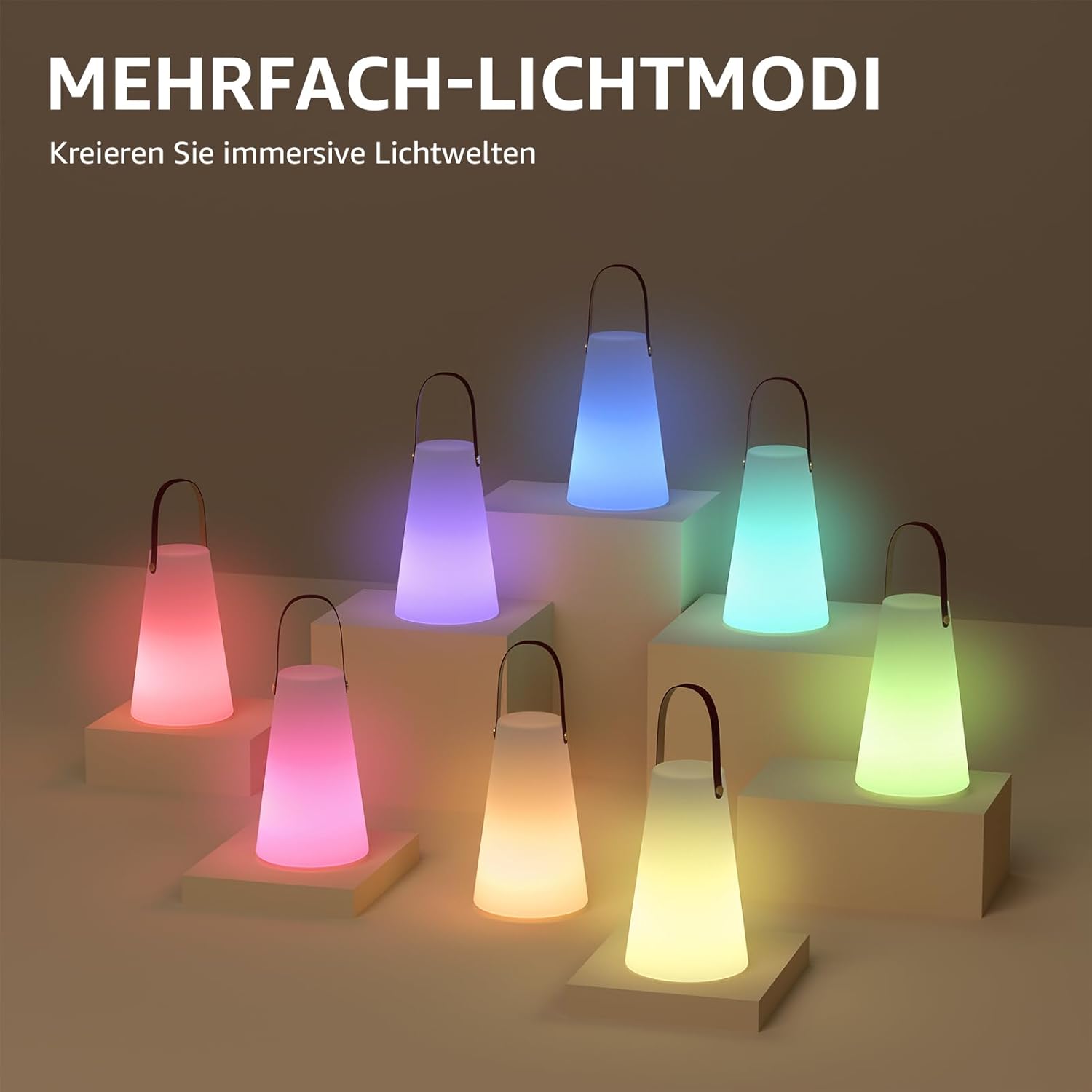Thumbnail 5 de MALUX Outdoor Lampe 2er Set: Kabellose LED-Tischlampen mit Fernbedienung, 8 Farben und IP44 – vielseitig für Garten, Haus und Hotel