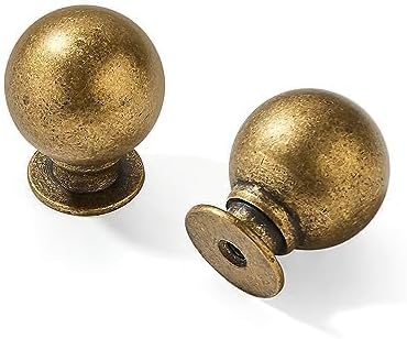 Detalle de CABDM 10-Pack Antique Brass Cabinet Knobs, 1-1/4-Inch Zinc Alloy