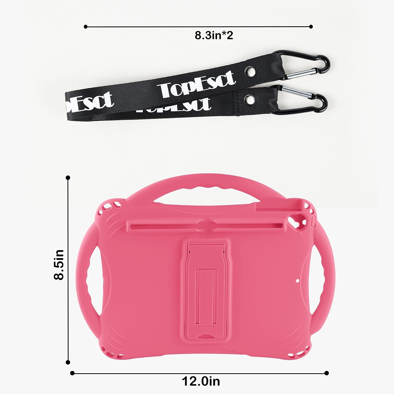 Thumbnail 6 de TopEsct Kids Case for 9.7-inch iPads (6th/5th Gen, Air 1st/2nd Gen, Pro 2016) with Built-in Kickstand, Handle and Strap – Pink