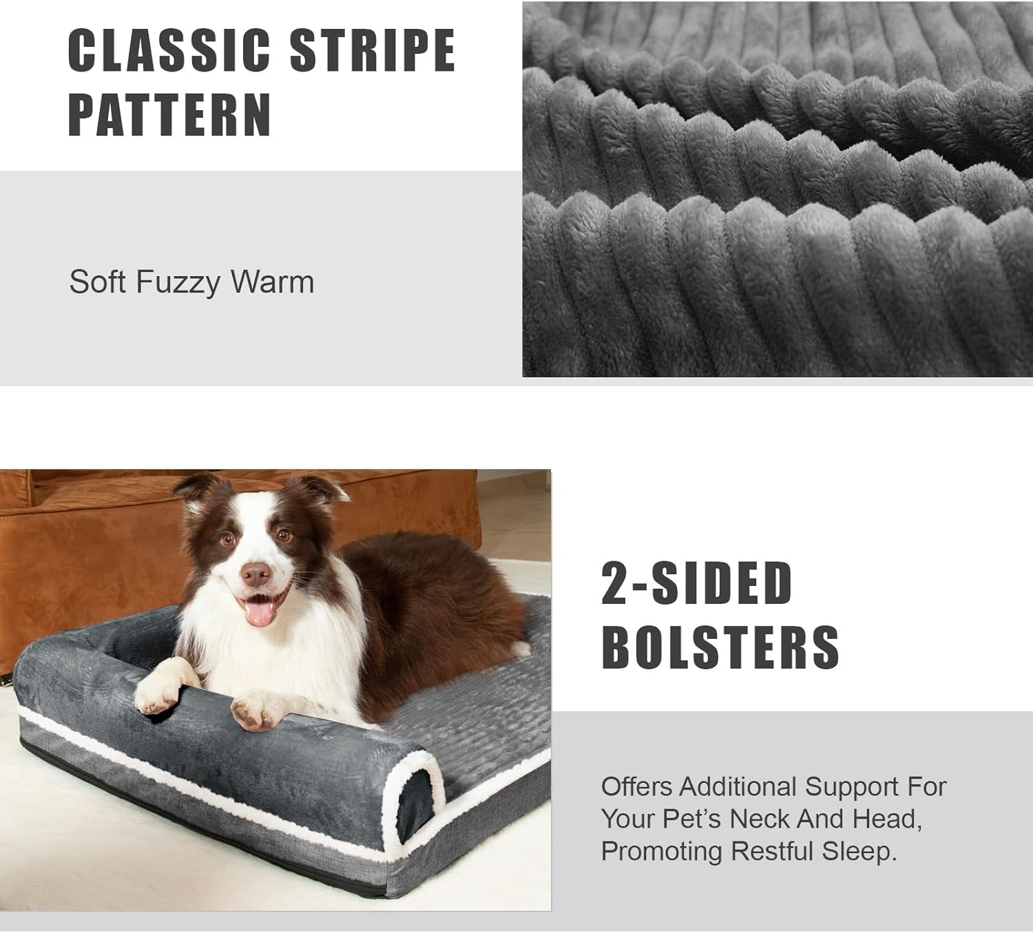 Detalle 2 de Jolibean Orthopedic XL Dog Bed – 122 x 76 cm for Large Dogs, Waterproof, Non-Slip Comfort