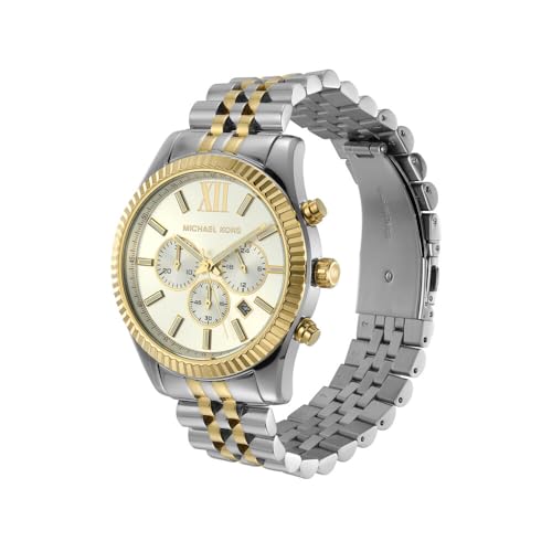 Thumbnail 1 de Michael Kors Lexington Chronograph: cinturino in acciaio argento e oro, MK8344