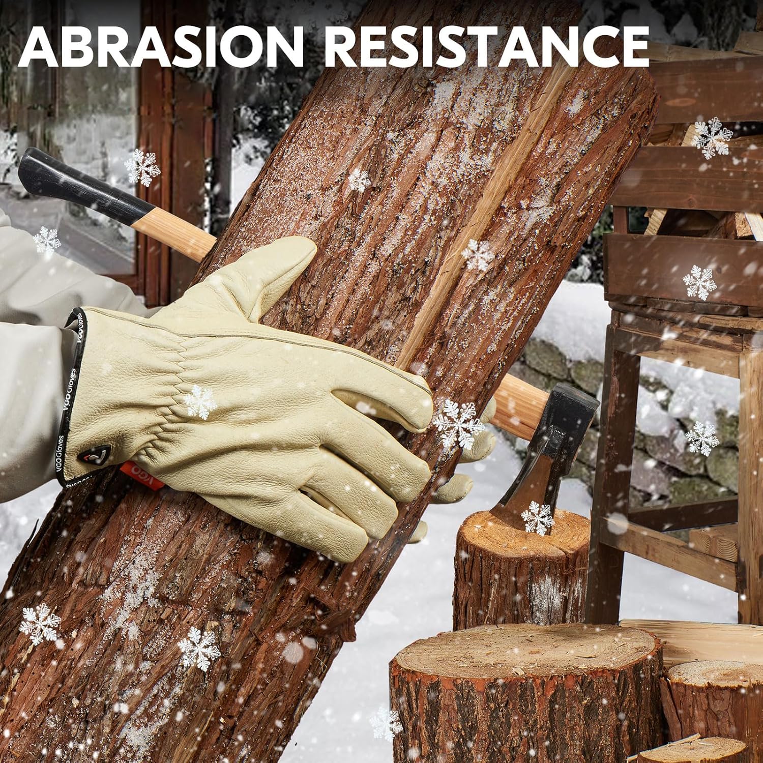 Thumbnail 3 de Vgo... PA9501FLWP guanti da lavoro invernali in pelle di maiale 0°C/32°F (1 paio) per edilizia e rigger