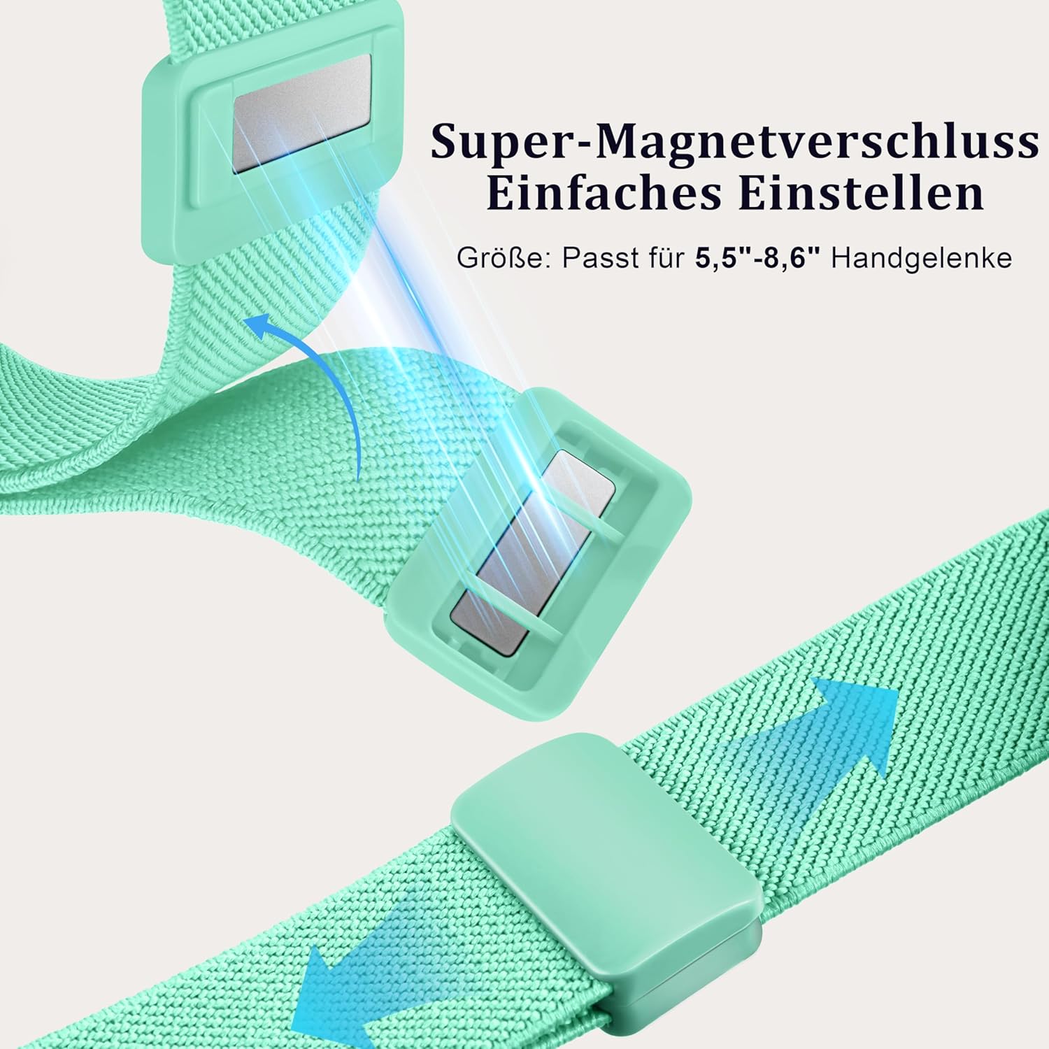 Thumbnail 1 de Polyjoy Ein-Klick elastisches Armband für Samsung Galaxy Watch 7/6/5/4 (40–47 mm) mit Magnetverschluss
