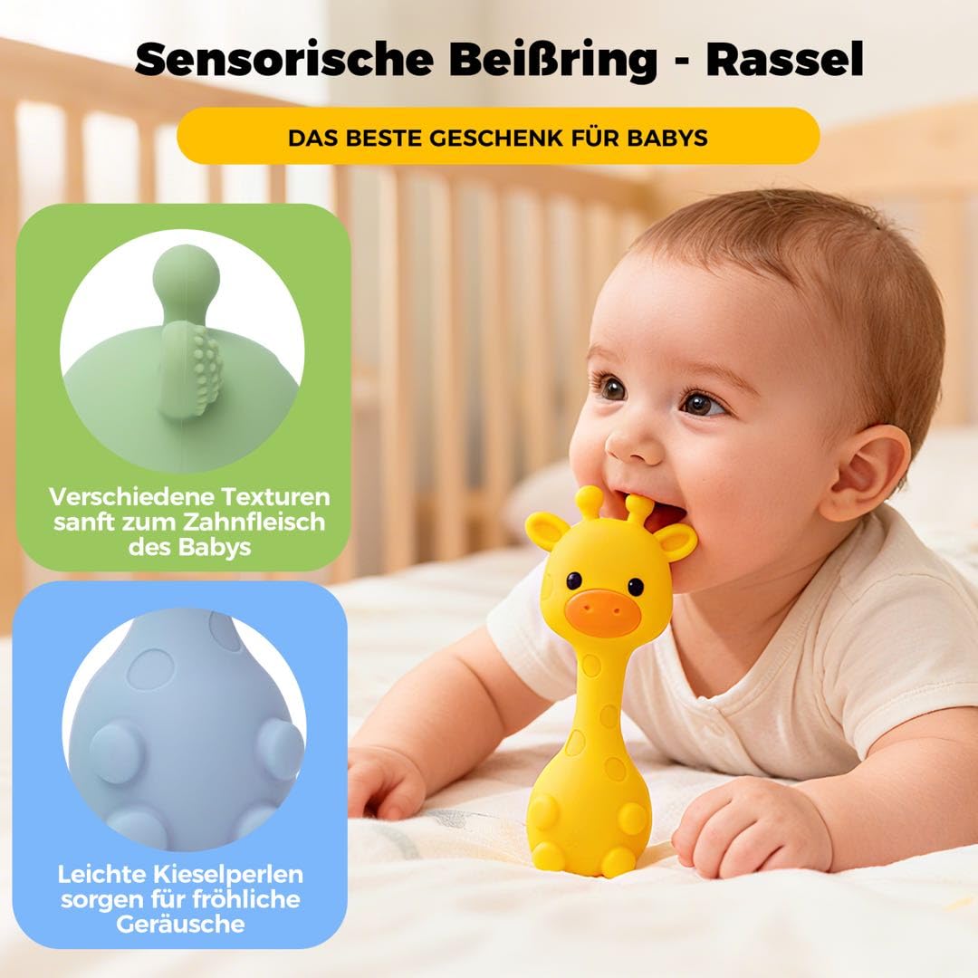 Thumbnail 4 de farout Giraffe Beißring BPA frei – Rassel & Greifling für Babys ab 3 Monaten