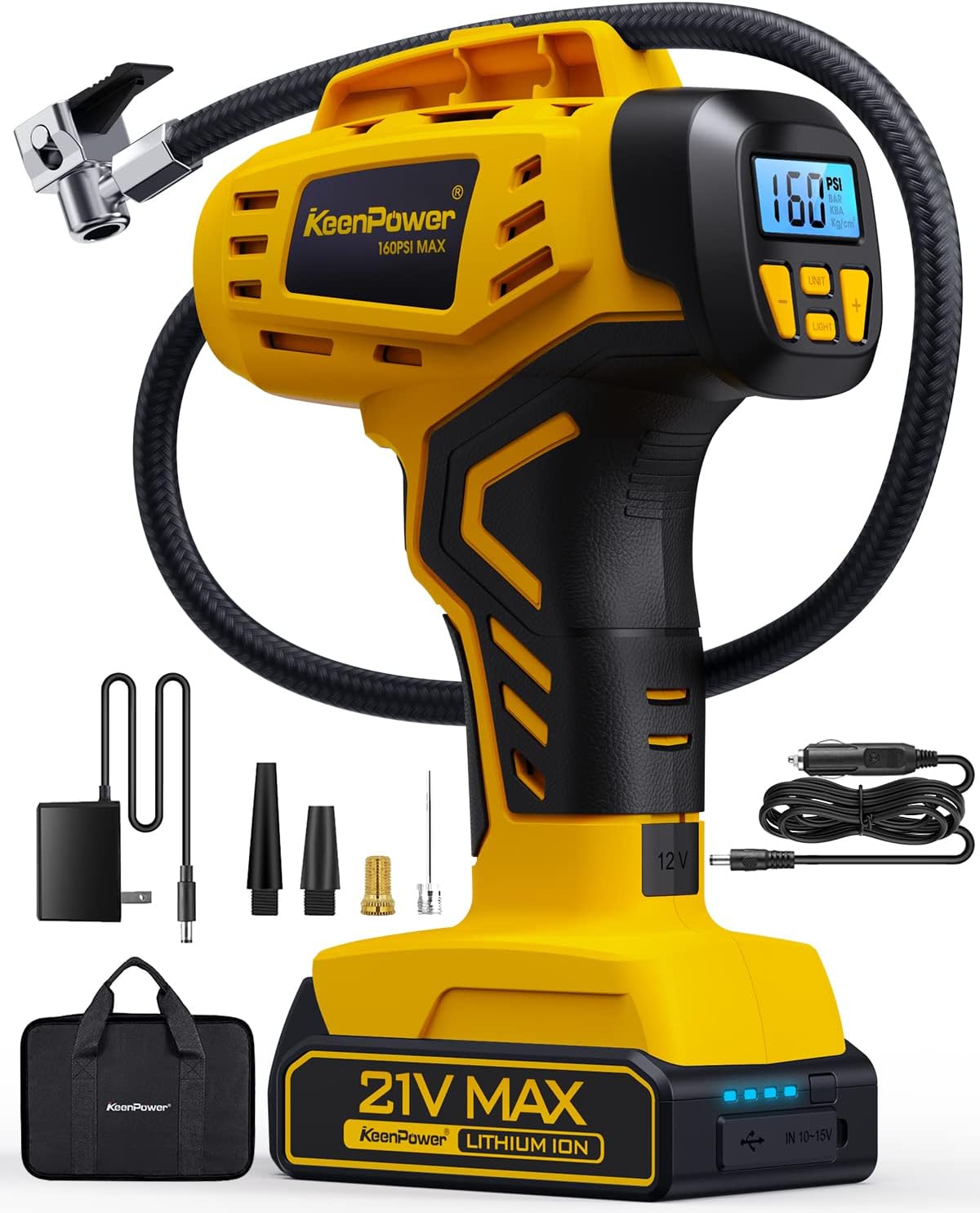 KeenPower Tire Inflator 160 PSI Portable Compressor