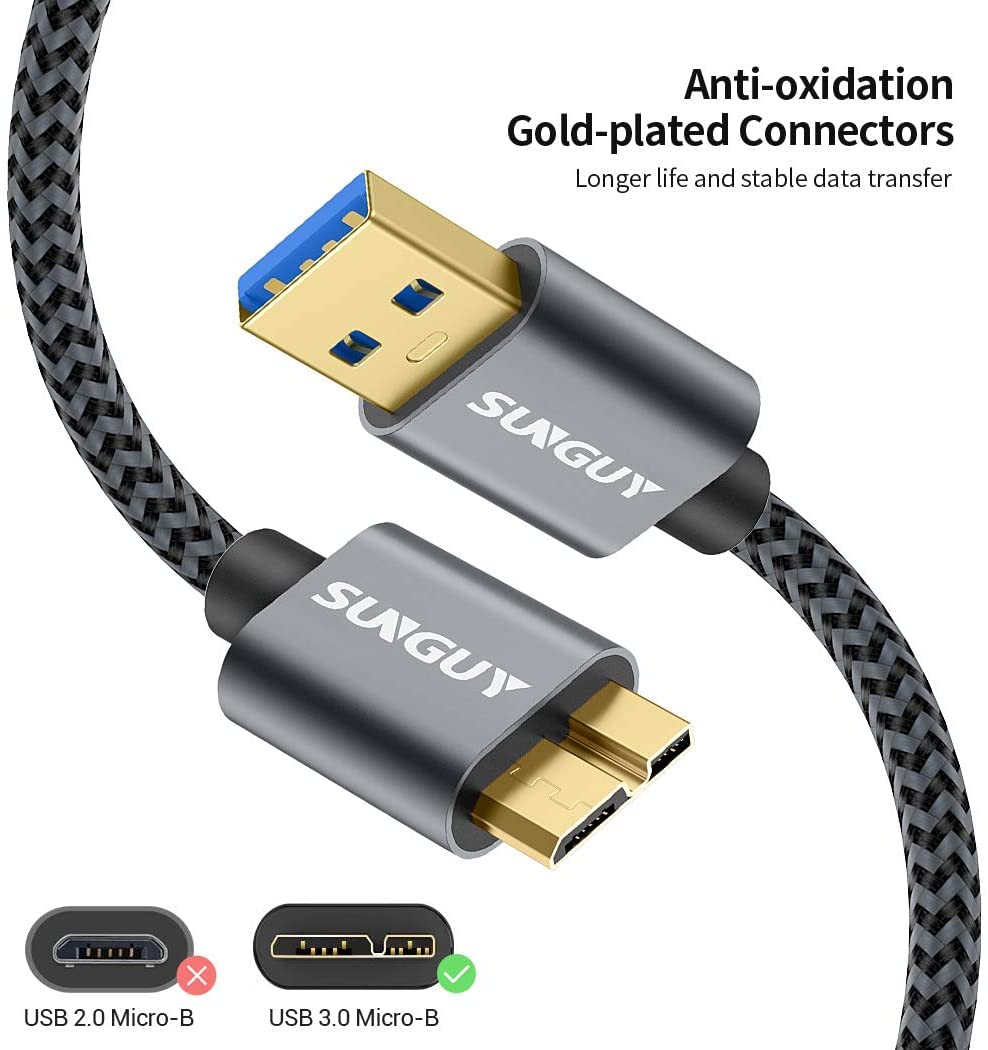 Detalle 2 de Câble USB 3.0 SUNGUY Micro B (USB-A mâle vers Micro B) 5 Gbps, 1 m