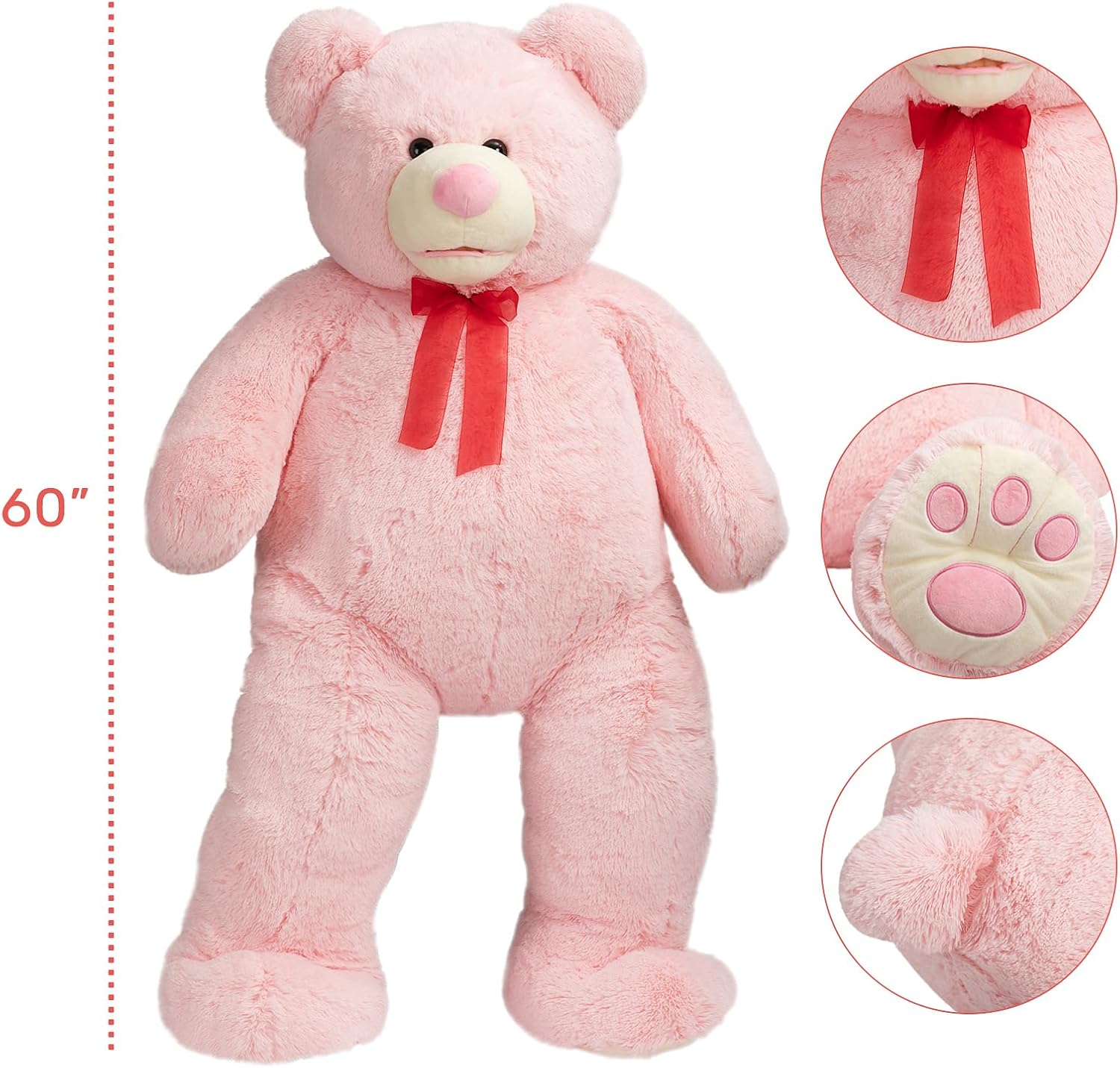 Detalle de HollyHOME 150cm Giant Teddy Bear: A Life-Sized Plush for Comfort and Décor