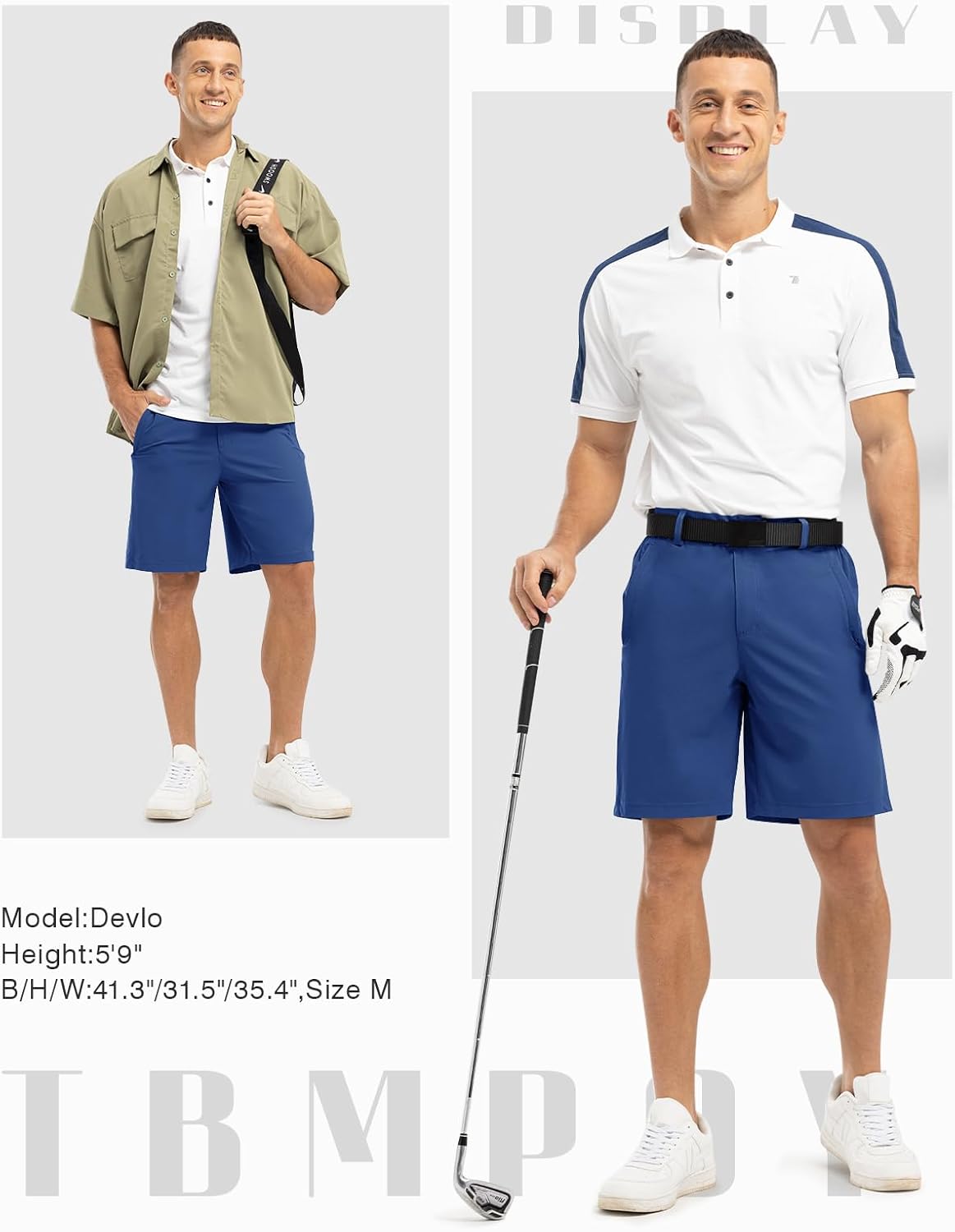 Thumbnail 6 de TBMPOY Men's 9" Stretch Quick-Dry Golf Shorts: Lightweight, Breathable Short for Work, Travel, and Casual Dress