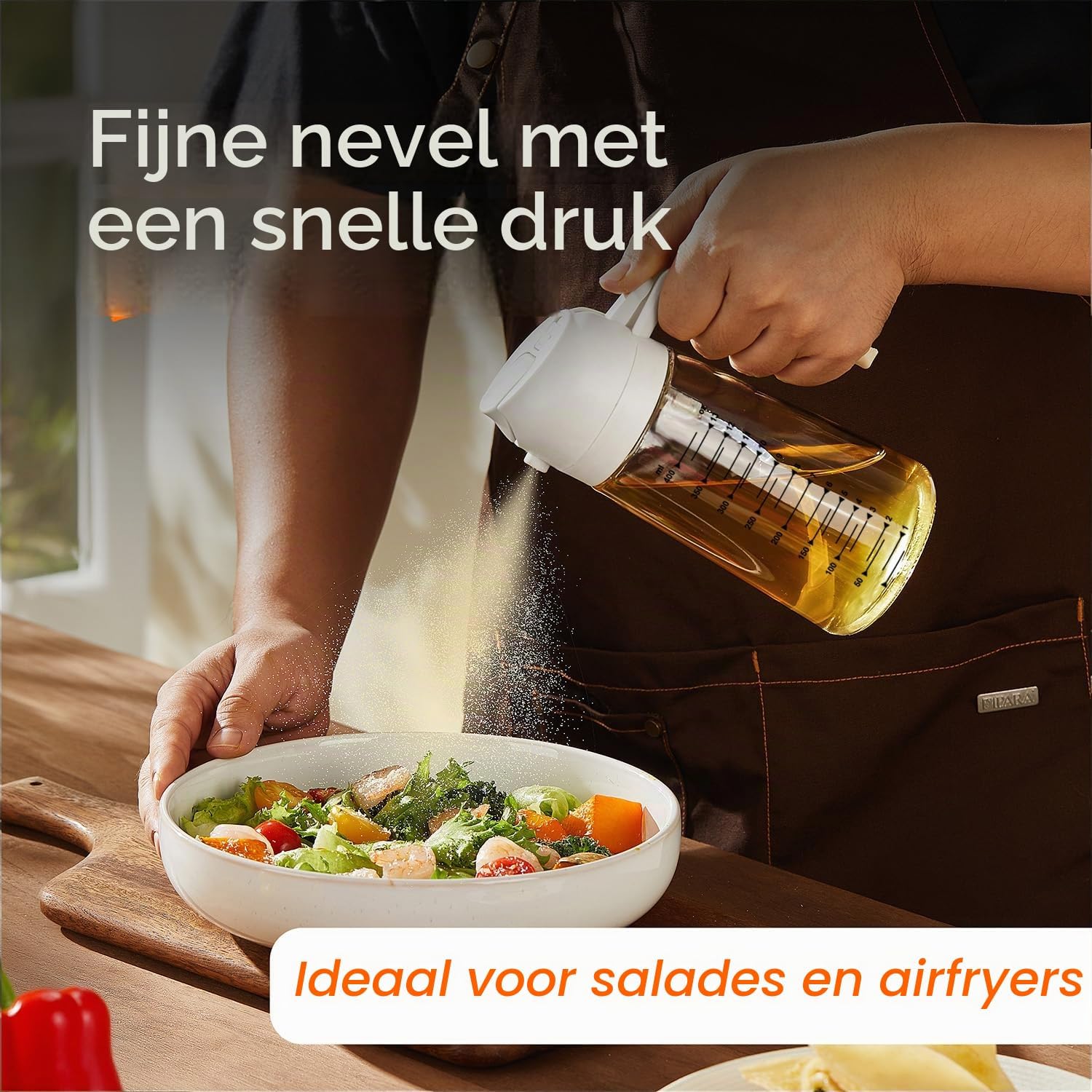 Detalle 2 de TrendPlain Ver001 oliedispenser van glas, 470 ml, spray- en schenksysteem