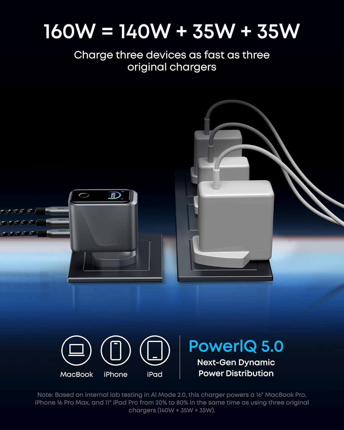 Thumbnail 2 de Anker Prime 160W 3‑Port USB‑C charger