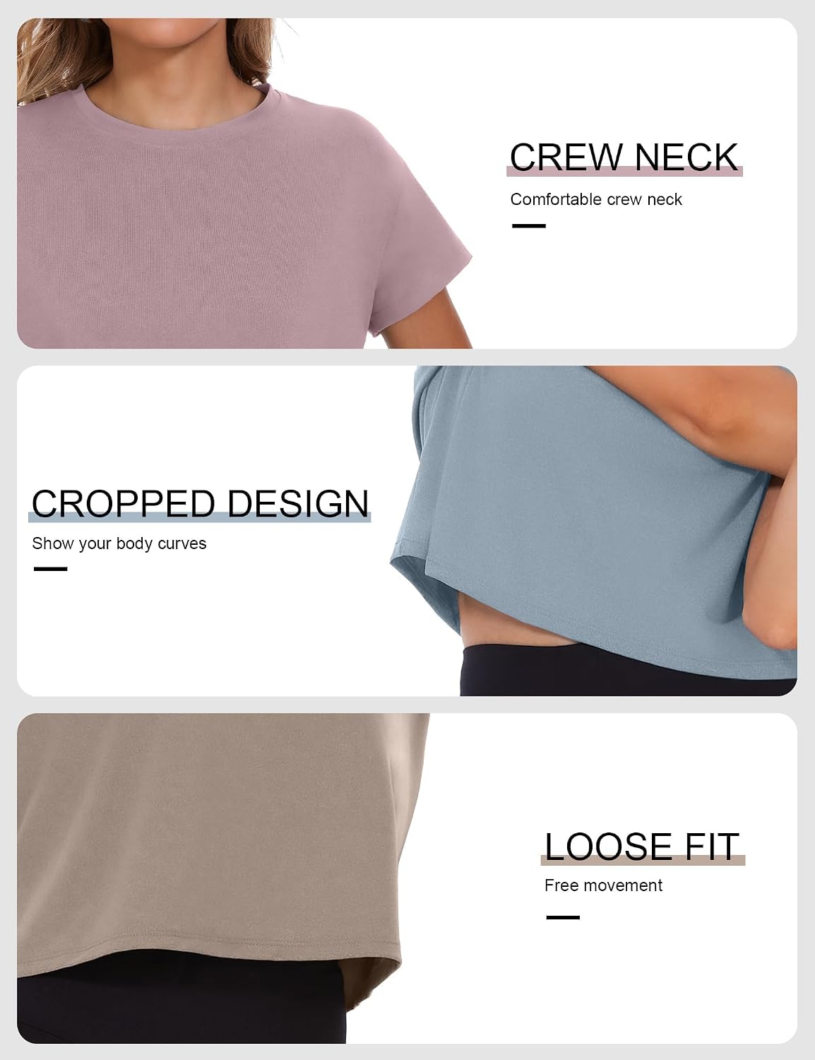 Thumbnail 3 de Dalavch Women's Crop Top 4/6-Pack