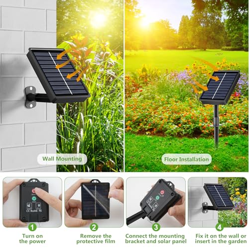Detalle de FIFlying Solar Lichterkette Außen 14 m mit 120 LEDs – wetterfest IP65