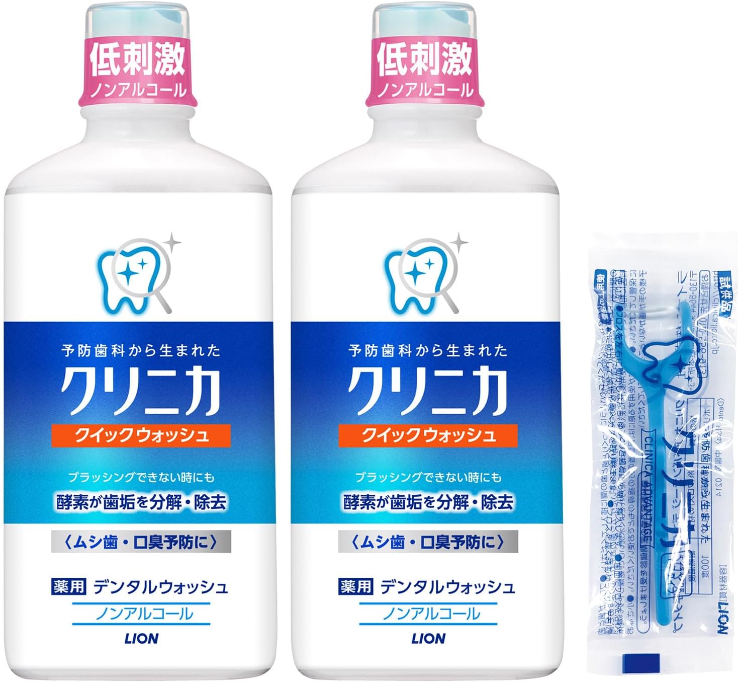 クリニカ クイックウォッシュ ノンアルコール洗口液 450ml×2個＋フロス付き