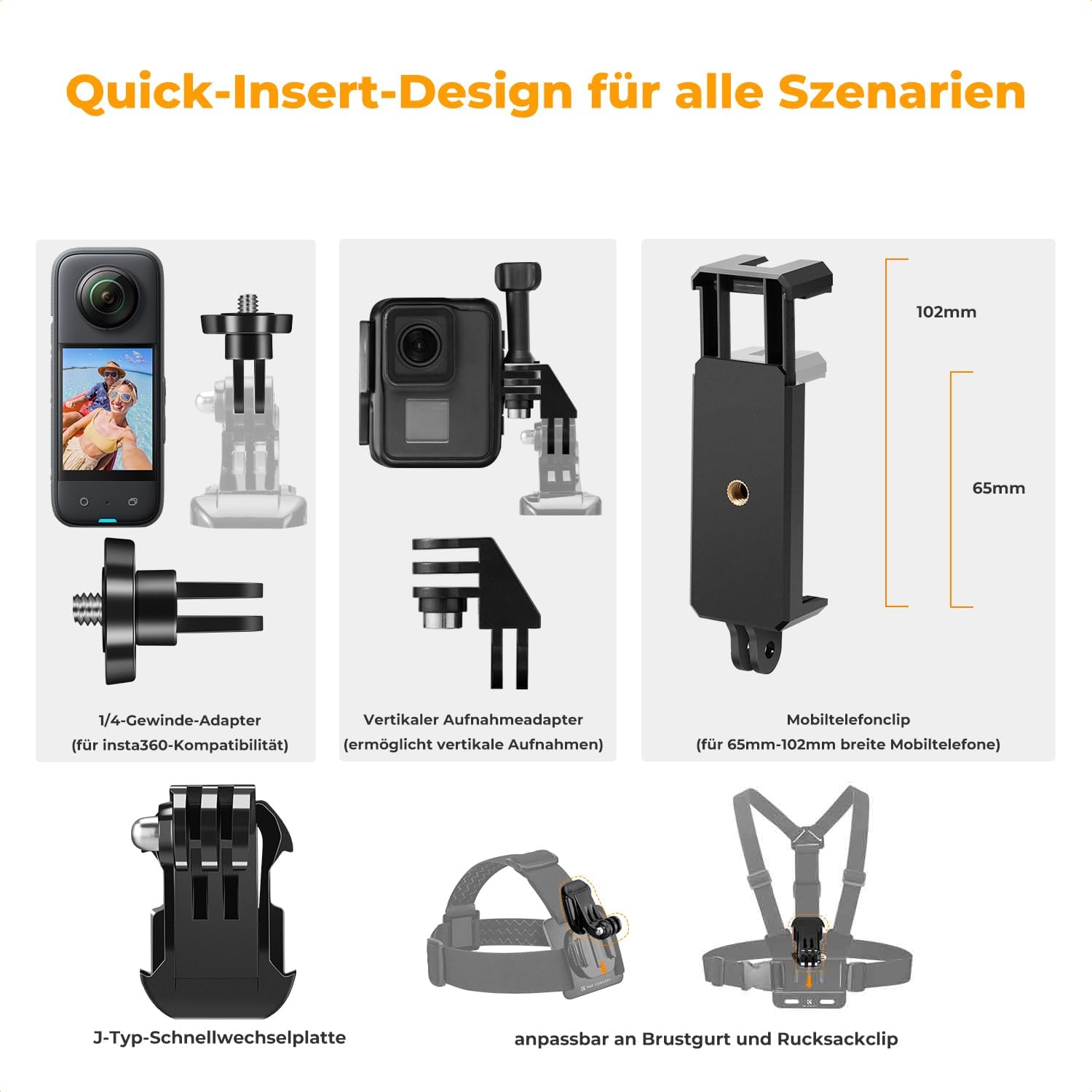 Thumbnail 5 de K&F CONCEPT Action Kamera Zubehör Kit für POV