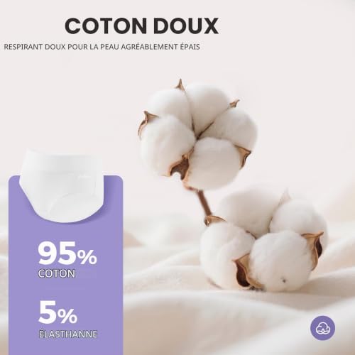 Detalle de IceReco Culotte Femme Coton Taille Haute Blanc XL Lot de 5 Slip