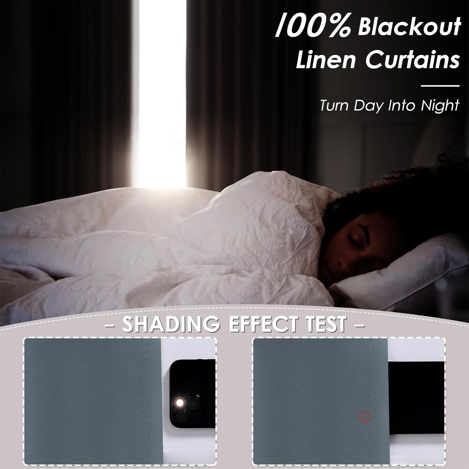 Detalle de Rideaux en velours Ystyle pour intérieur – 2 panneaux occultants 100% noir, 140 x 300 cm, isolants thermiques et phono-absorbants, gris foncé