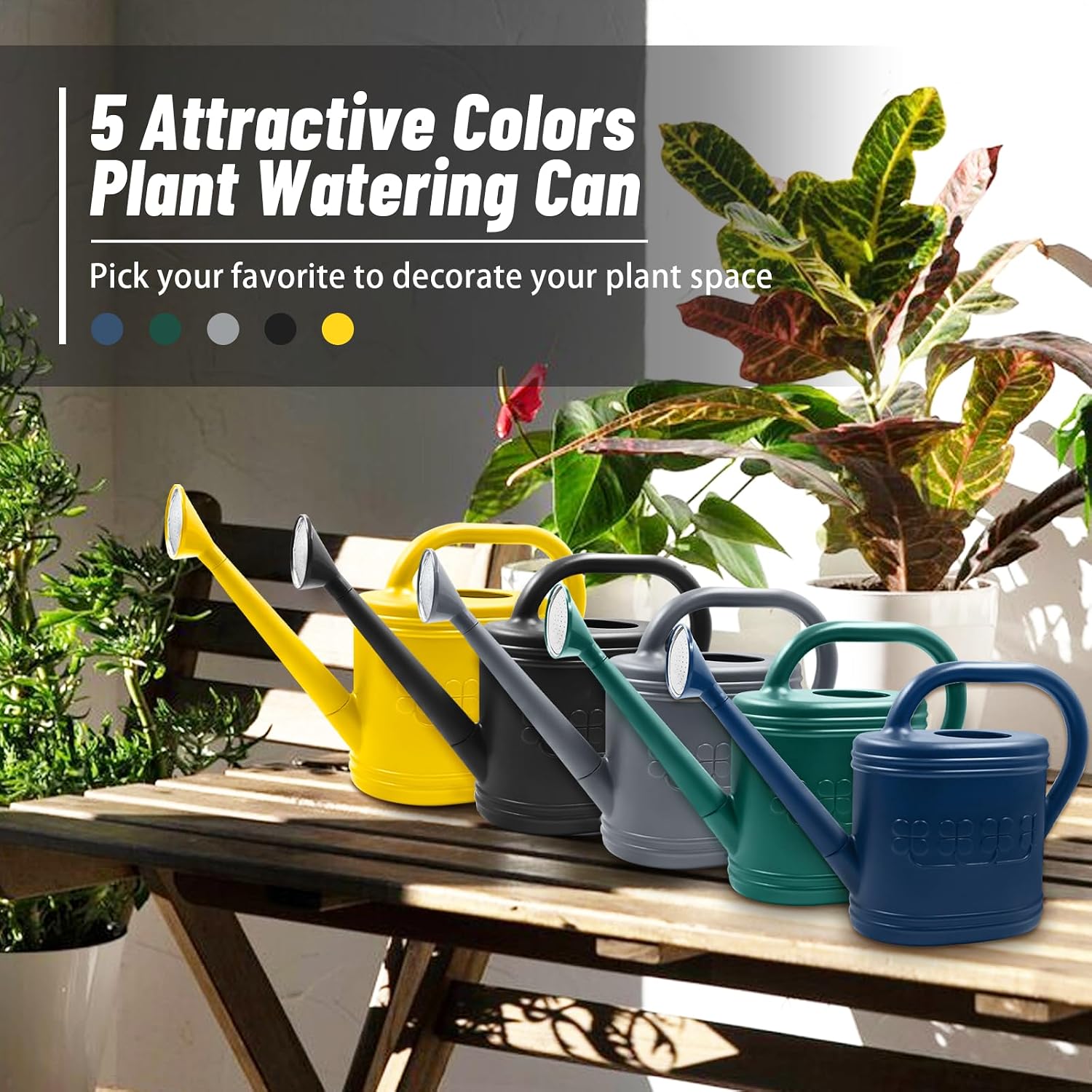 Thumbnail 6 de Giftsfaloy 03 2-Gallon Watering Can with Removable Spout and Steel Shower Head