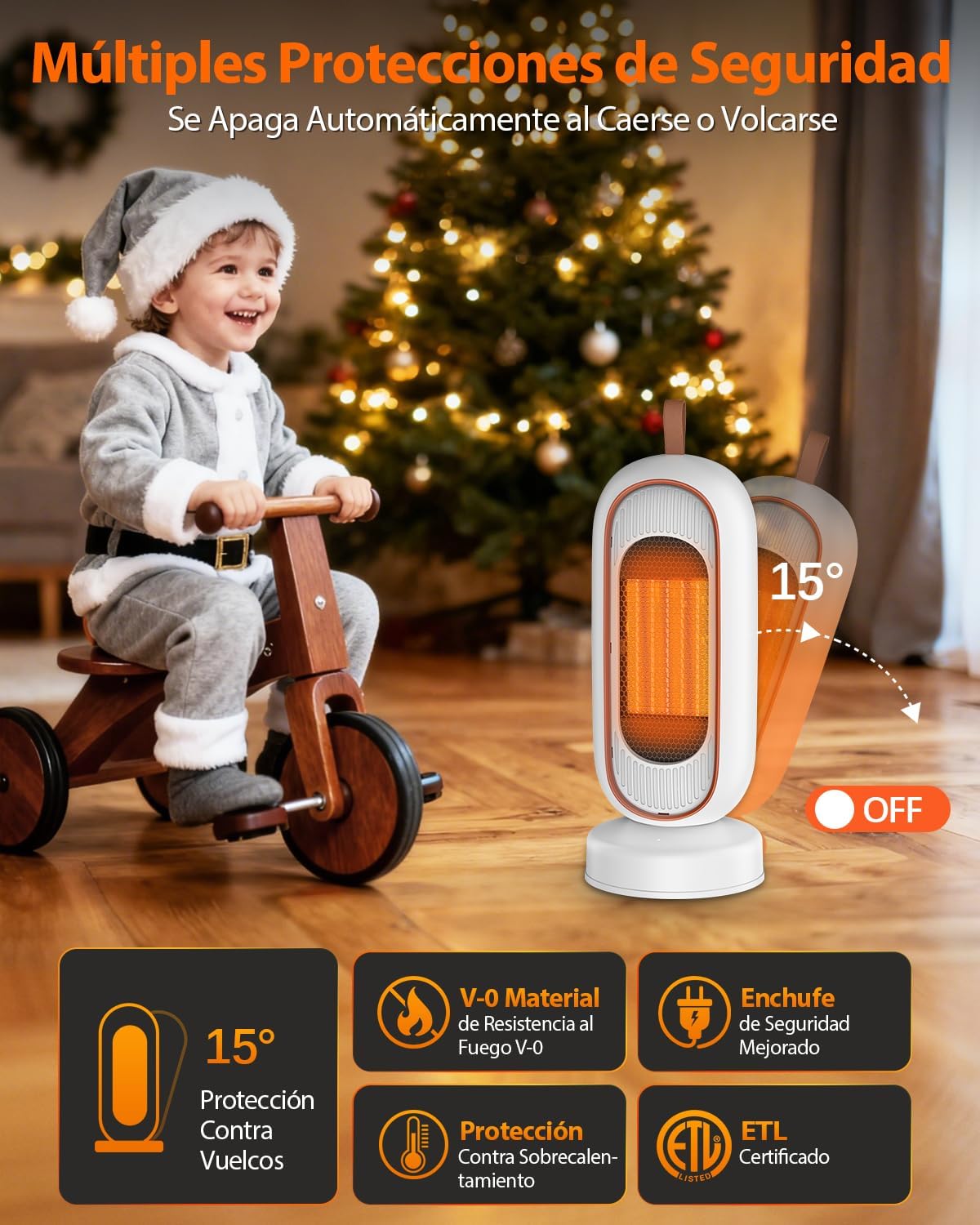 Detalle 2 de Timiyou Calefactor Bajo Consumo 800/1300W
