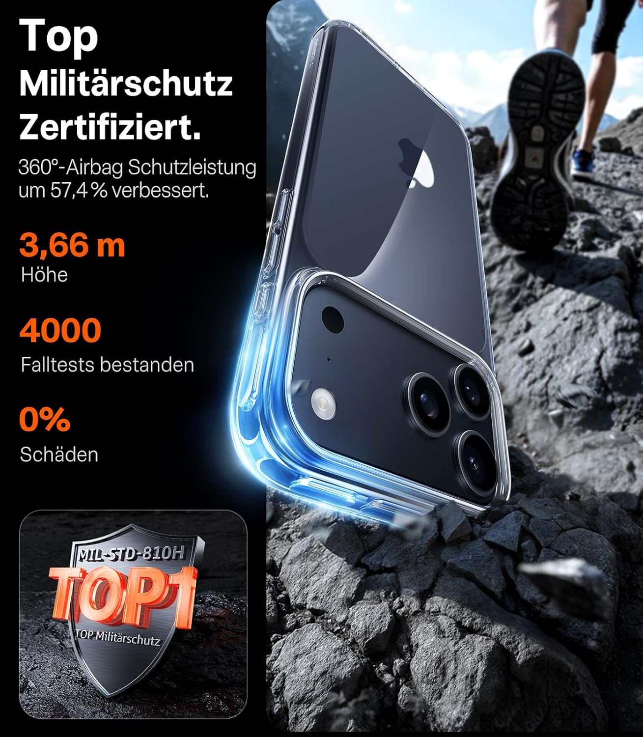 Detalle 2 de TORRAS Diamond iPhone 17 Pro Max Hülle, transparent