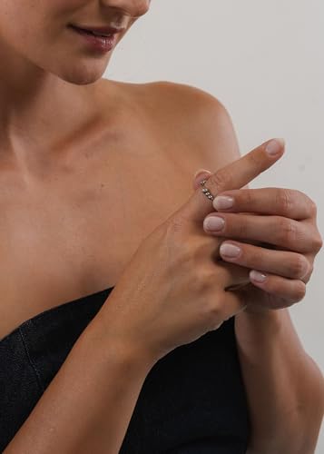 Detalle de Purelei Anxiety Balance Ring – verstellbarer Ring mit Balance-Kugel aus Edelstahl, 14K vergoldet, 18K Roségold oder Silber