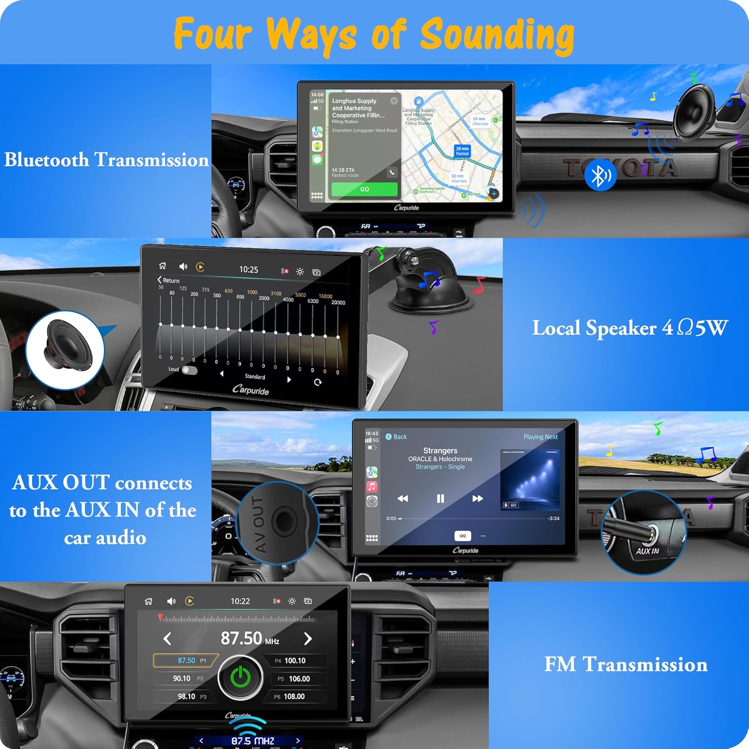 Detalle de Carpuride w901 Pro Wireless CarPlay & Android Auto with Backup Cam