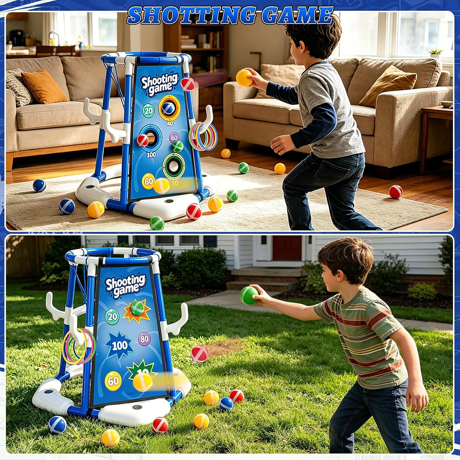 Detalle de Sitodier Pool Basketball Hoop: 4-in-1 Floating Pool Game for Kids and Families