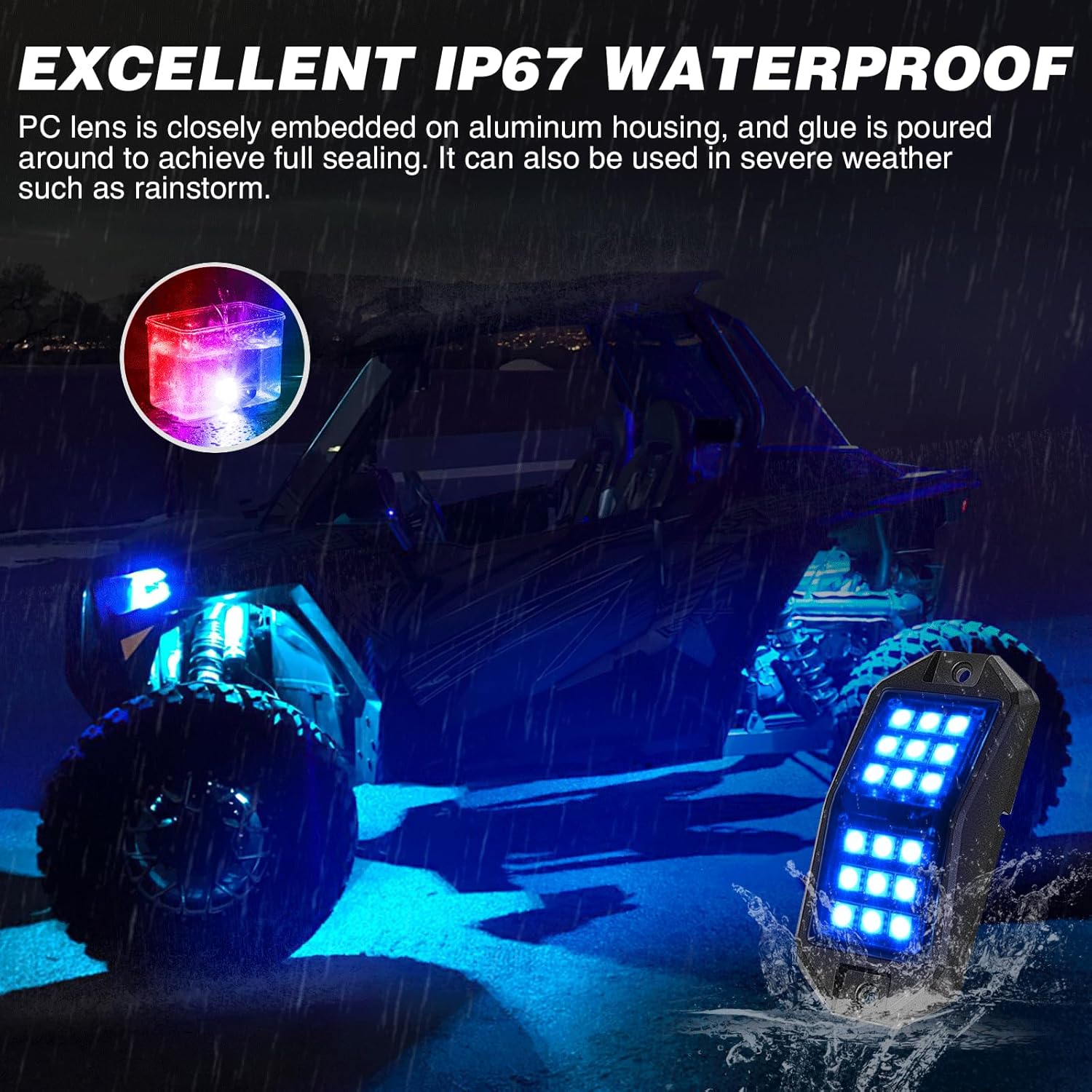 Thumbnail 6 de Nilight RGB LED Rock Lights Kit 12 PCS 18LED