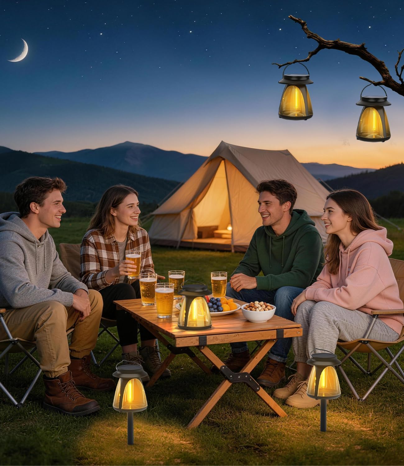 Thumbnail 6 de Luci Solari da Giardino Solari 2 Pezzi con Paletto e Maniglia LED 3000K Filamento Caldo IP65