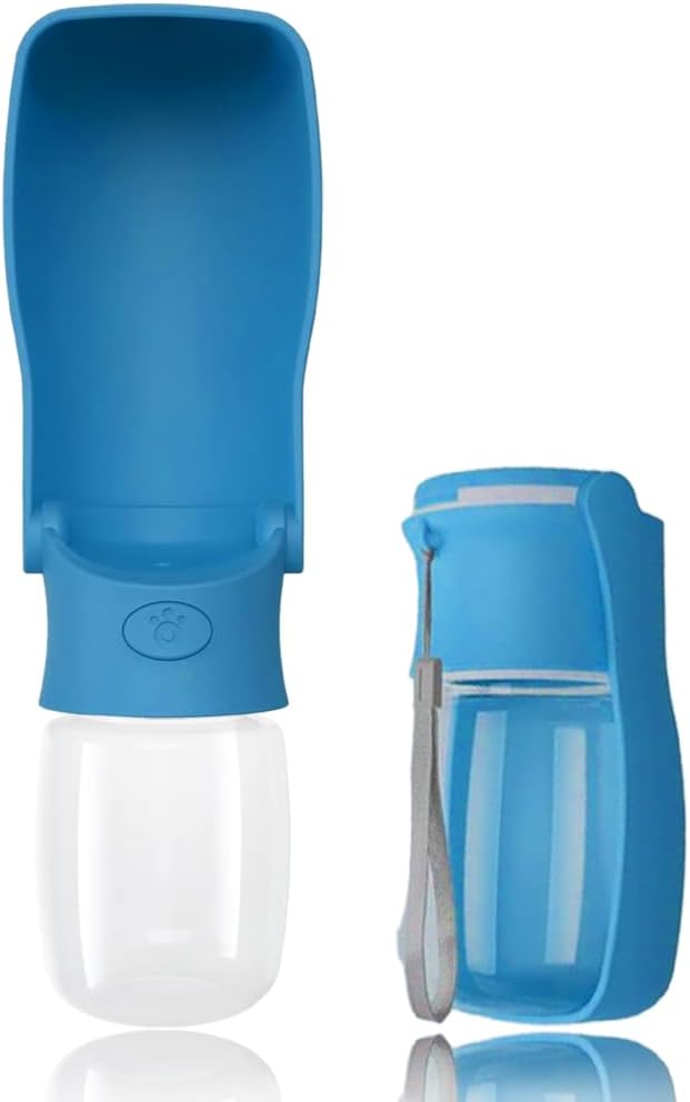 Detalle de Hundetrinkflasche 350 ml Dunkelblau für unterwegs