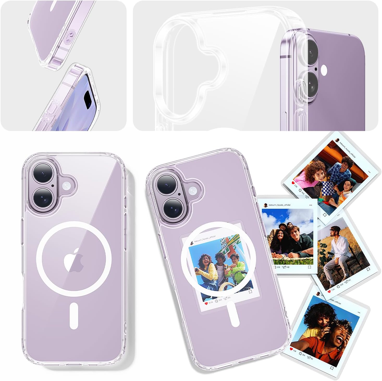 Thumbnail 6 de toushion 3-in-1 iPhone 17 Clear Case Kit with MagSafe + 9H Tempered Glass Screen Protector + Camera Lens Protector (6.3-inch)