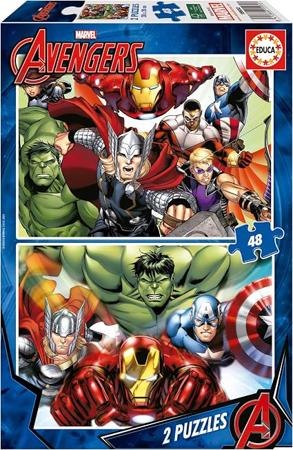 Detalle de Educa - Set de 2 Puzzles Avengers de 48 Piezas 🦸