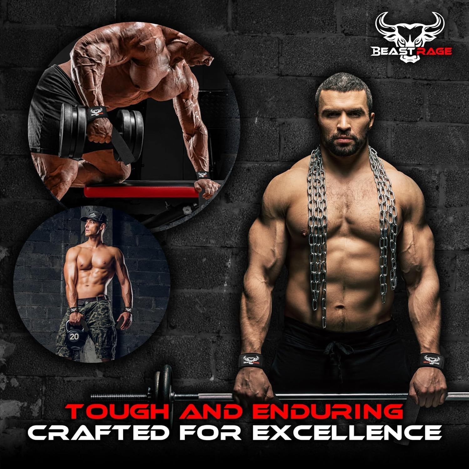 Thumbnail 3 de BEAST RAGE Zughilfen Krafttraining Gepolstert