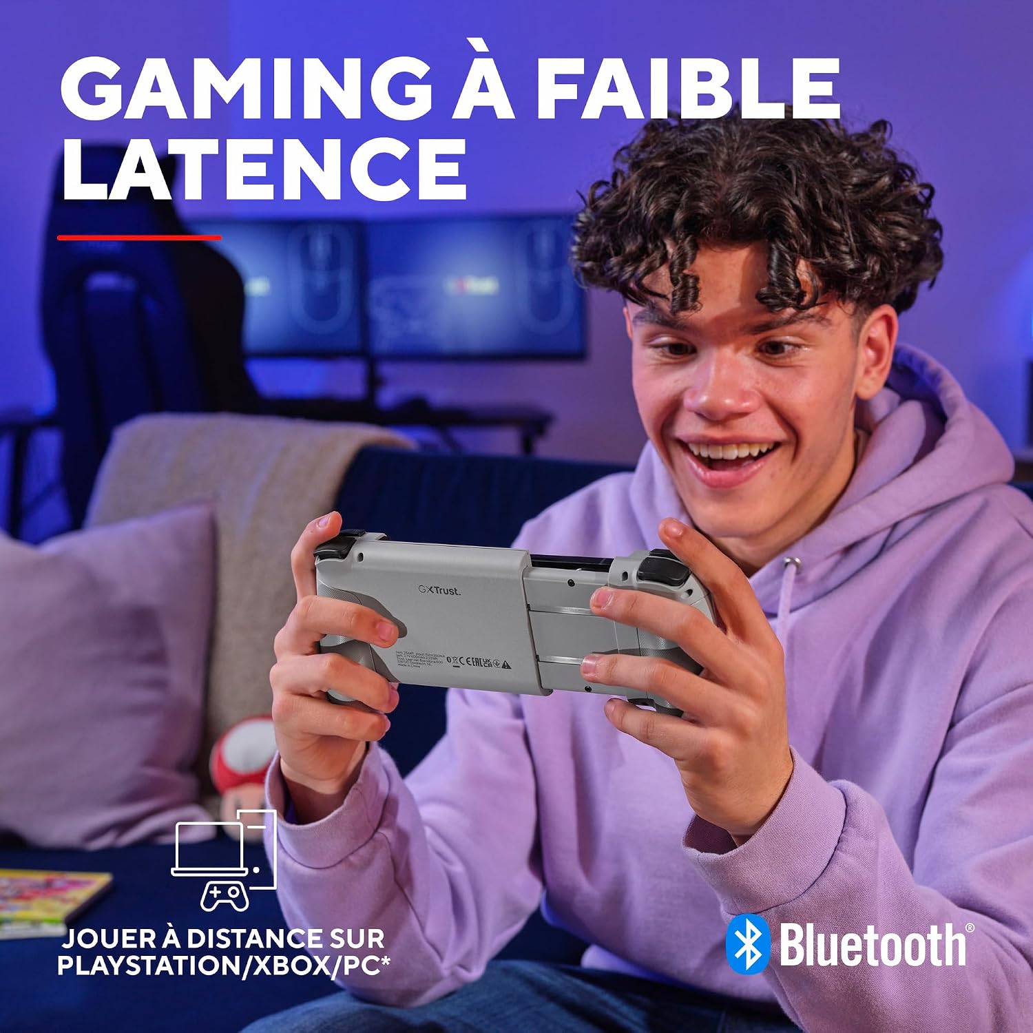 Detalle de GXTrust Trust GXT Mylox: Manette Bluetooth polyvalente pour smartphone, 12h d’autonomie, éclairage RGB