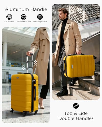 Detalle de COOLIFE 20-Inch Carry On Suitcase for EasyJet — Durable PC+ABS Hard Shell, 38L
