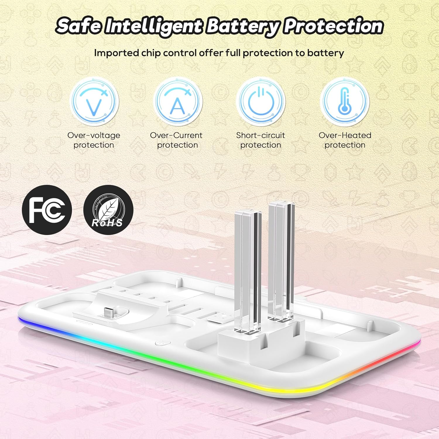 Thumbnail 3 de RGB Switch Controller Charger for Nintendo Switch&OLED Model with Led Light,for Joycon with Switch Pro Controller Charger, Switch Charging Station Dock Organizer with 8 Game Slots& USB Cables
RGB Switch Controller Charger for Nintendo Swit…