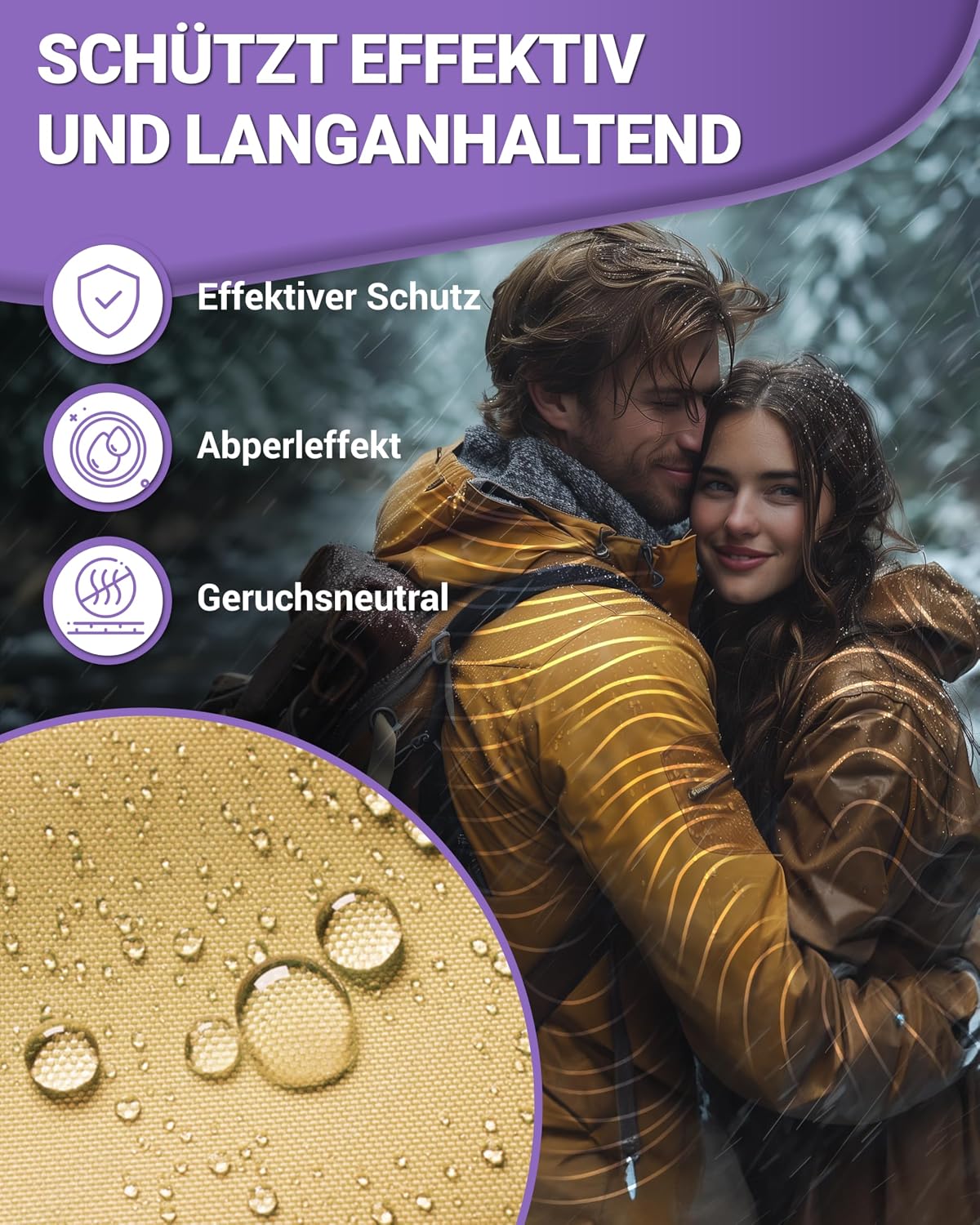 Detalle de Alpenwert Textil Imprägnierung 500 ml (LANGZEIT-ABPERL-Schutz) für Outdoor-Textilien, Schuhe und mehr