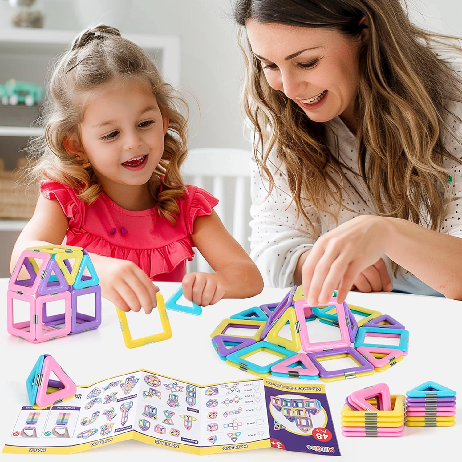 Thumbnail 4 de MilliGlee Magnetic Building Blocks 48PCS magnetic tiles 🧩