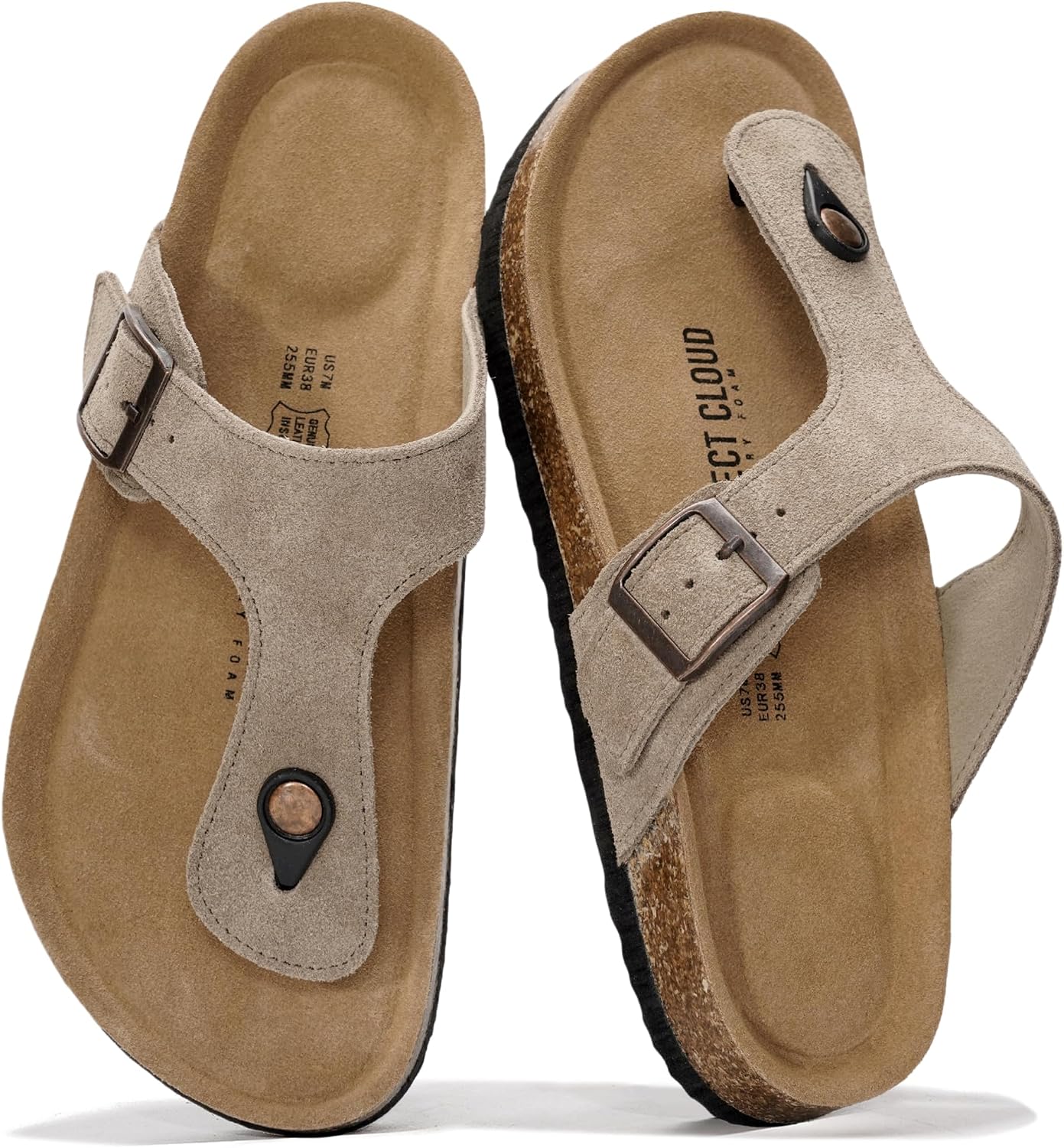 Detalle 2 de Project Cloud Thong Sandals in Genuine Leather