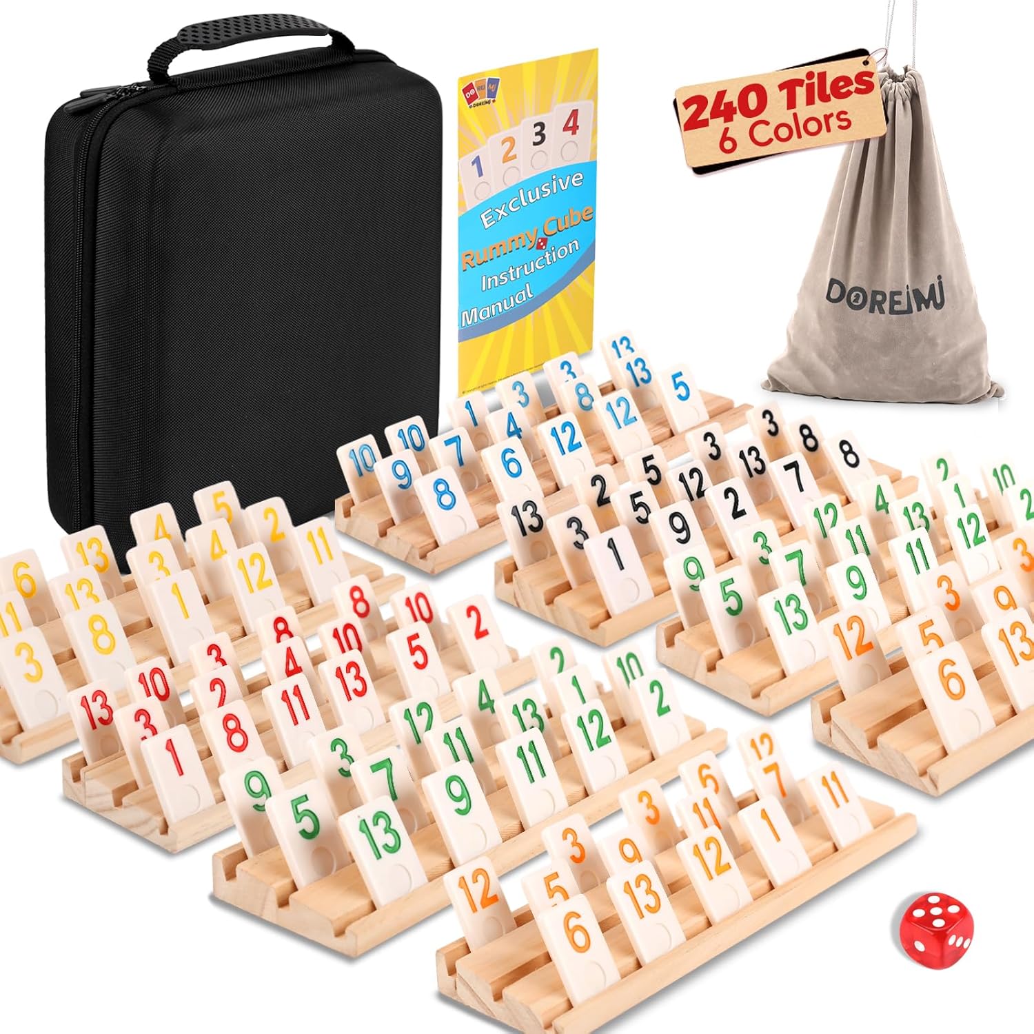 Detalle de Doreimi Deluxe Rummy Cube Game Set for 6-8 Players 🧩