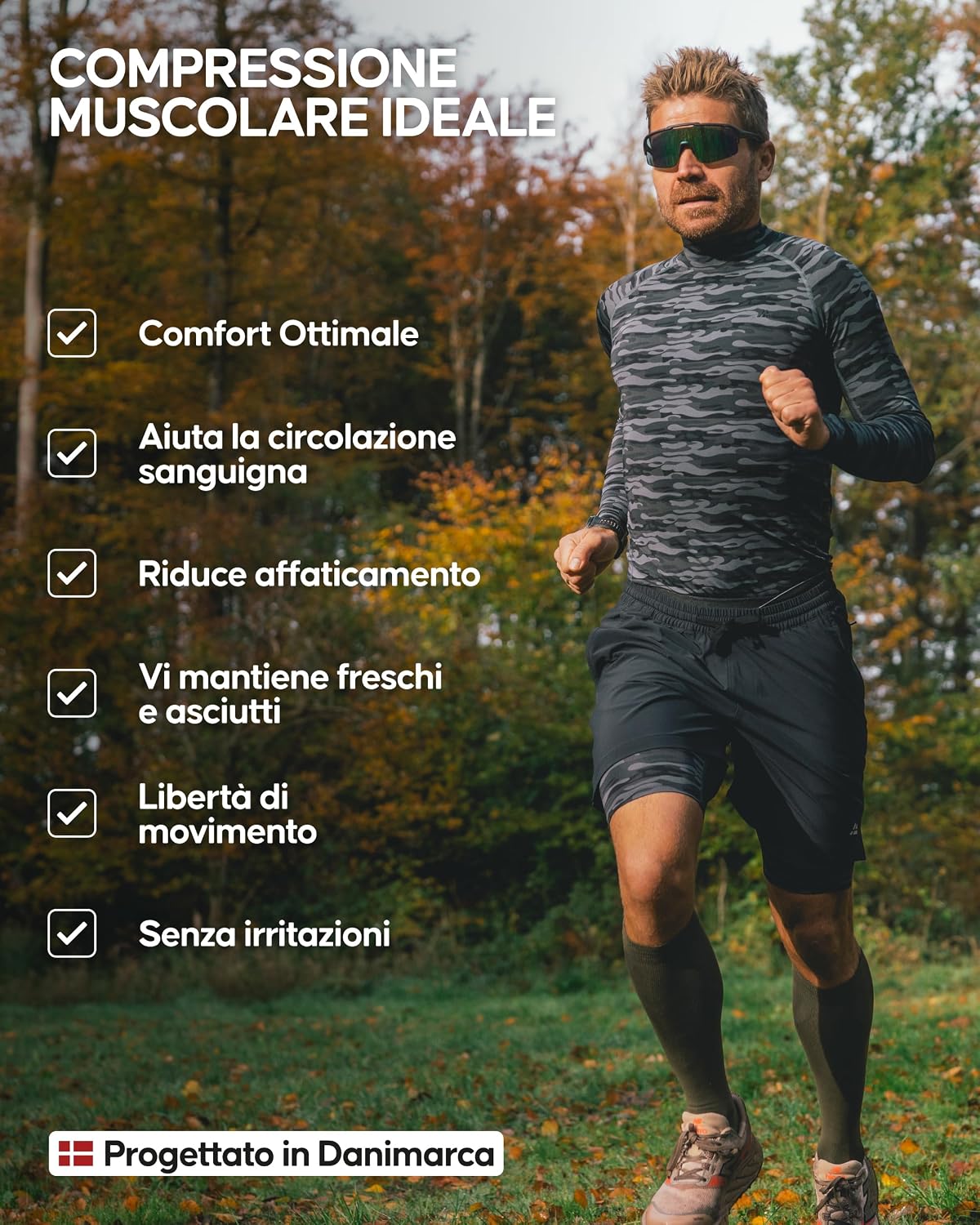 Detalle de DANISH ENDURANCE Maglia Compressione Uomo Maniche Lunghe – 2 Pezzi, Traspirante e Quick-Dry