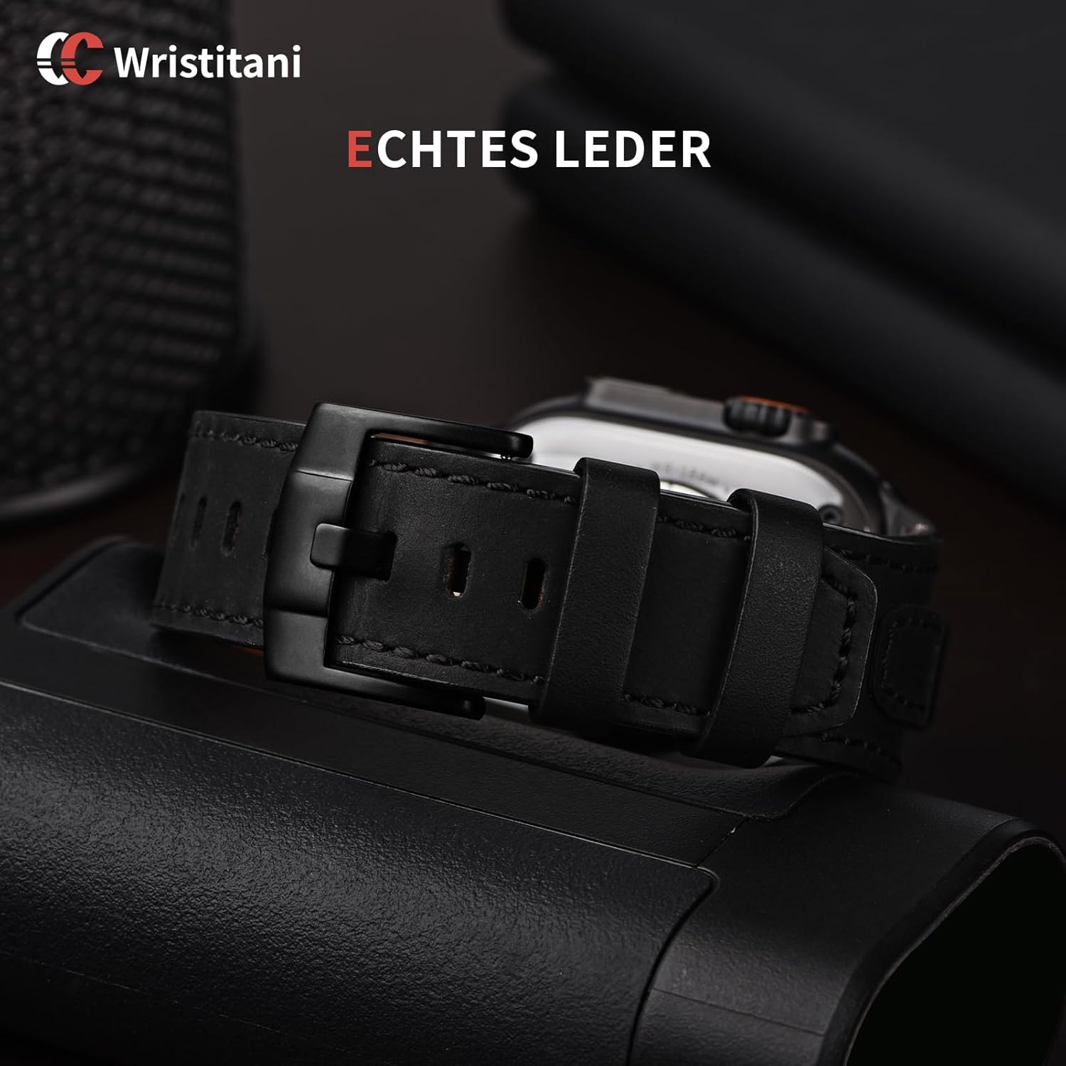 Thumbnail 1 de Wristitani Lederarmband für Apple Watch (49/46/45/44/42 mm) – echtes Leder mit Metall-Connector