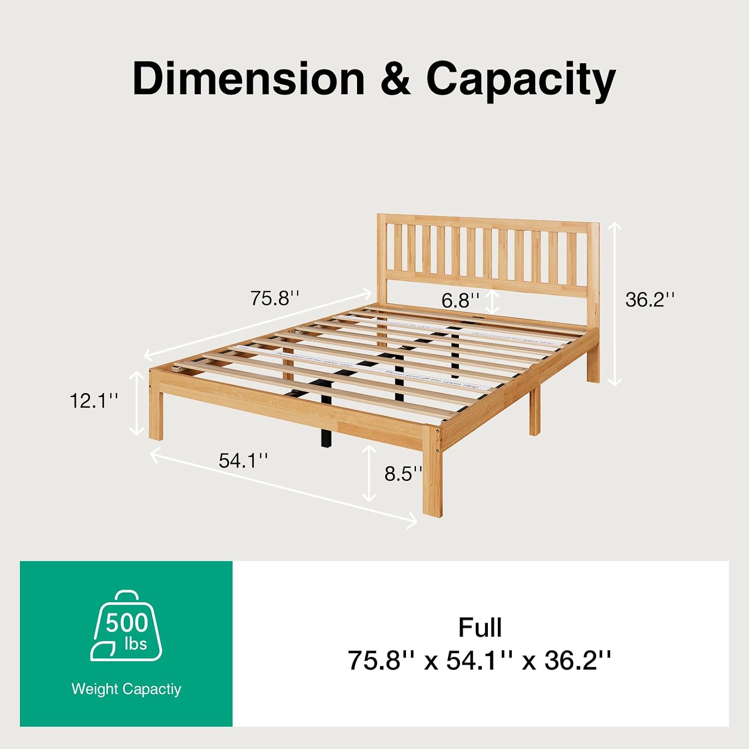 Detalle de Novilla Full Bed Frame, 12-Inch