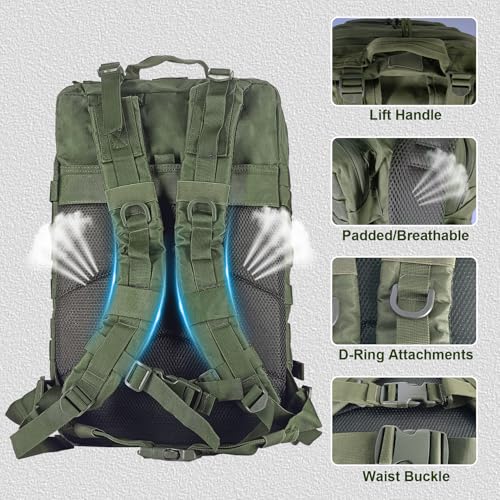 Detalle de HEMSO Mochila Militar 45L Impermeable: versátil, resistente y preparada para outdoor