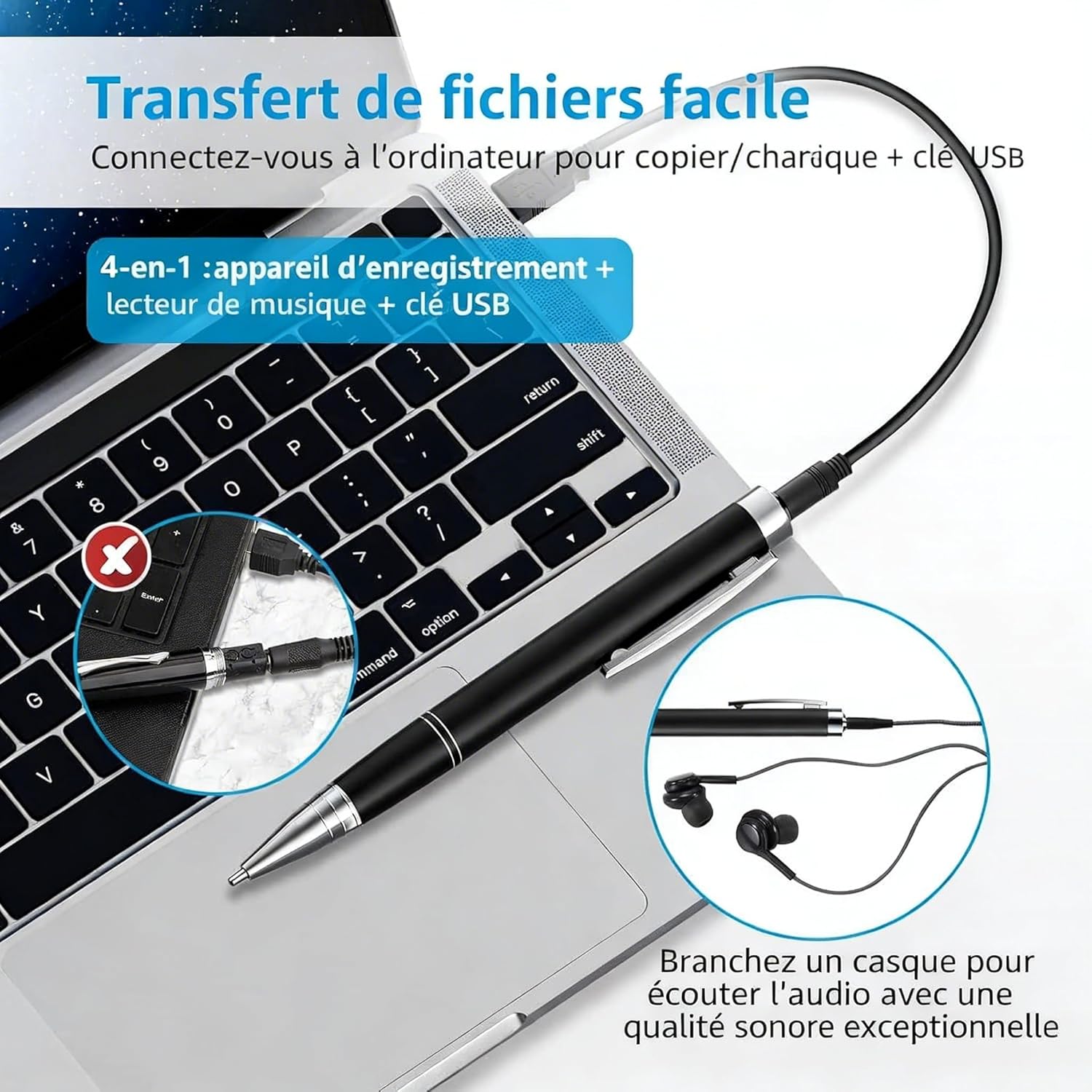 Thumbnail 3 de 128GB Digital Voice Recorder for Voice Capture