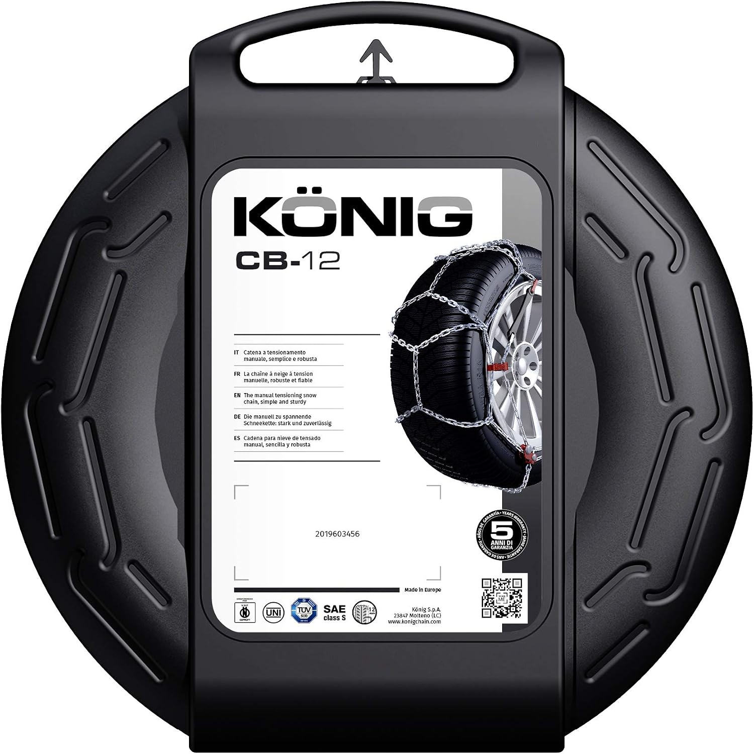 Detalle 1 de KÖNIG CB-12 080 łańcuchy śniegowe, stalowe, ogniwa 12 mm, 2 sztuki