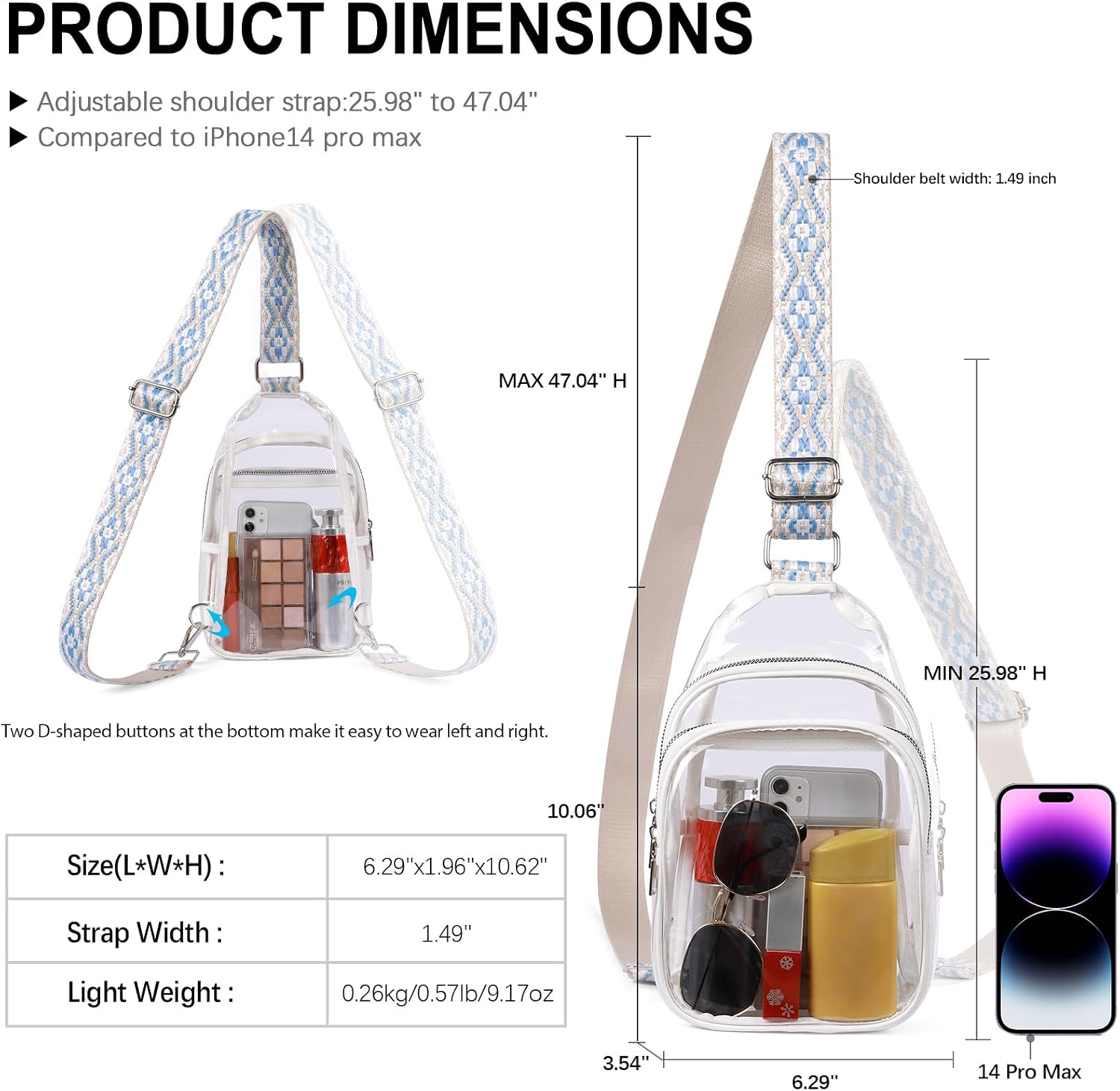 Detalle de CLUCI Clear Crossbody Bag in TPU