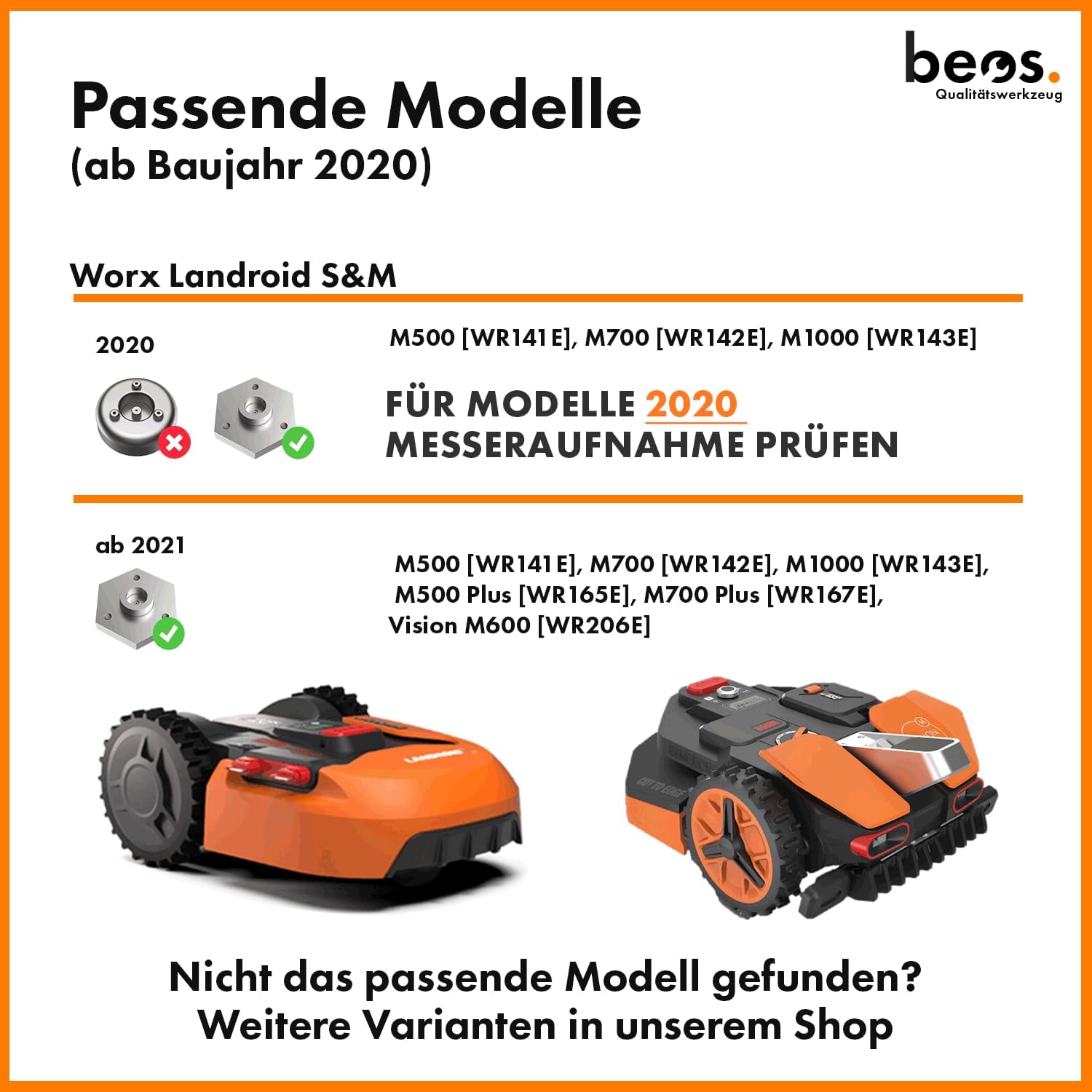 Thumbnail 2 de BEOS Premium Tuning-Messerteller für 6 Klingen – glasfaserverstärkt, kompatibel mit Worx Landroid S&M (ab BJ 2020) & Vision M600