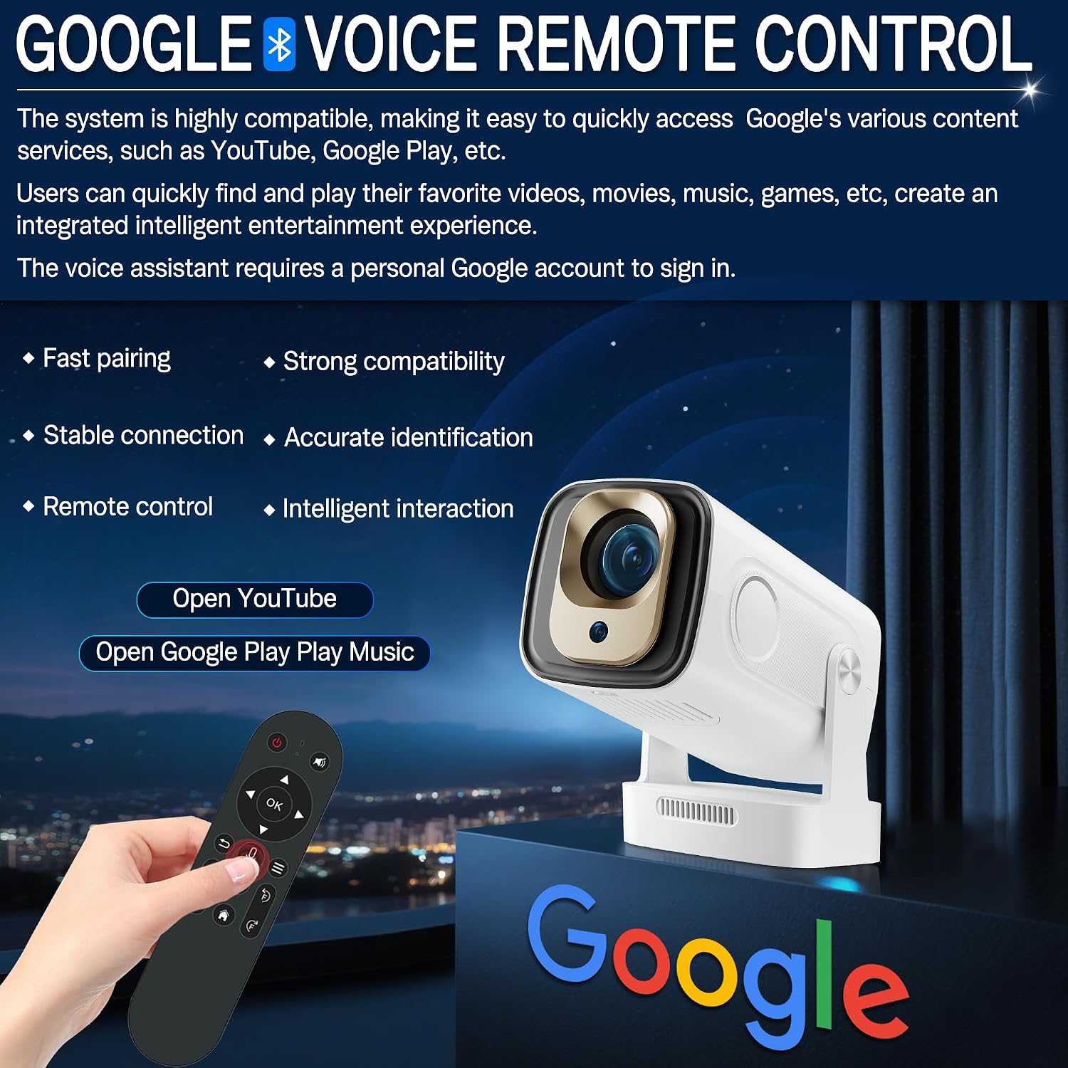 Detalle 2 de Mini Projector 4K Portable 16000L 1080P WiFi BT5.4 📽